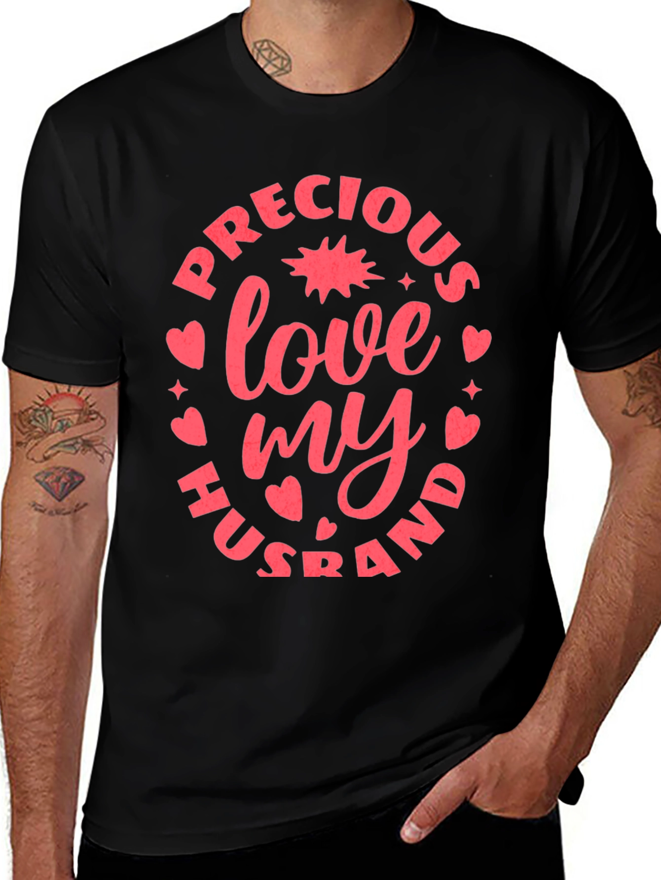 Variant 15 of Precious Love My Husband Black T-Shirt