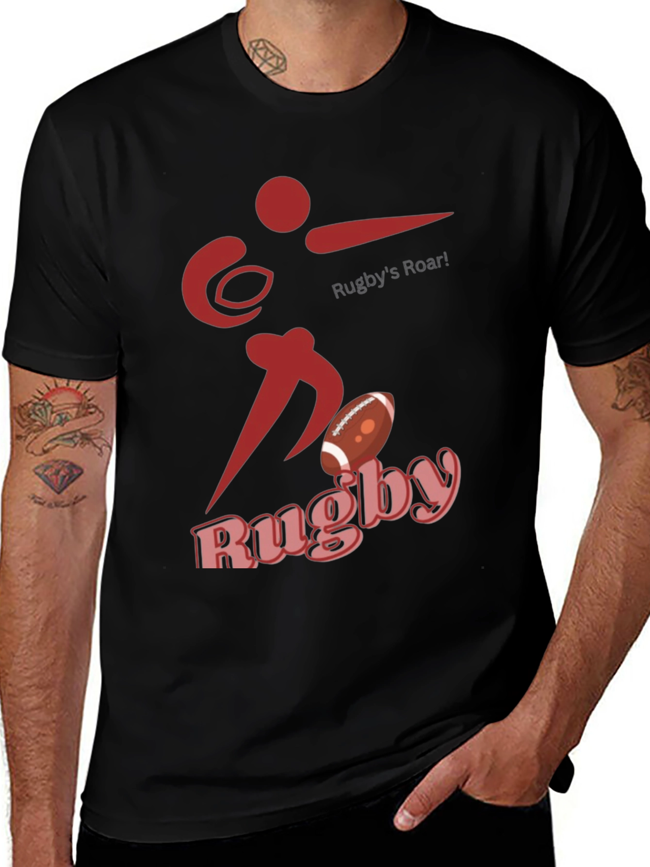 Variant 23 of Rugby's Roar Graphic Tee - Sporty Style