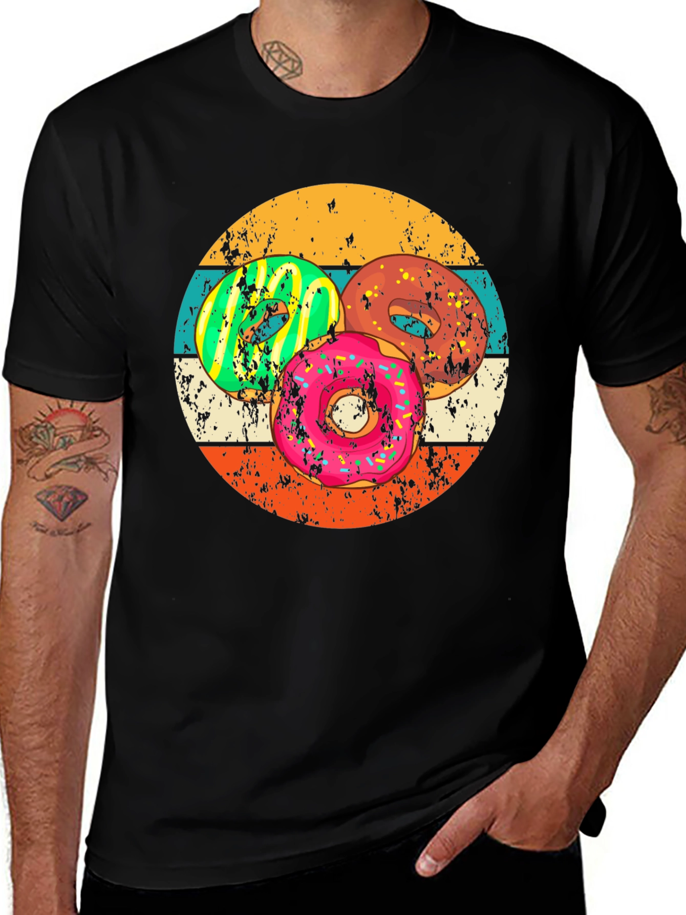 Variant 9 of Retro Donut Graphic Tee - Fun Foodie Apparel