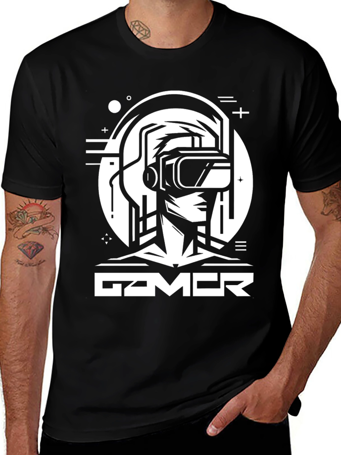 Gamer VR Headset T-Shirt - Black Graphic Tee