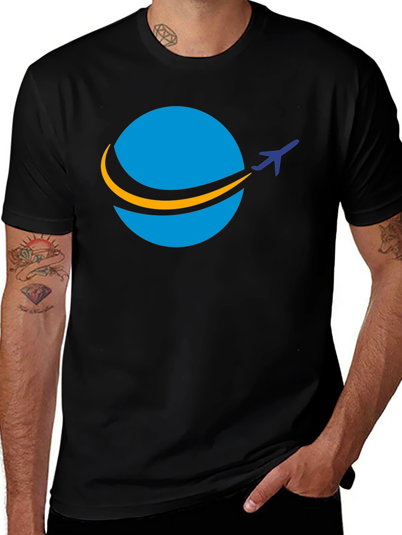 Variant 28 of Travel Globe Black T-Shirt