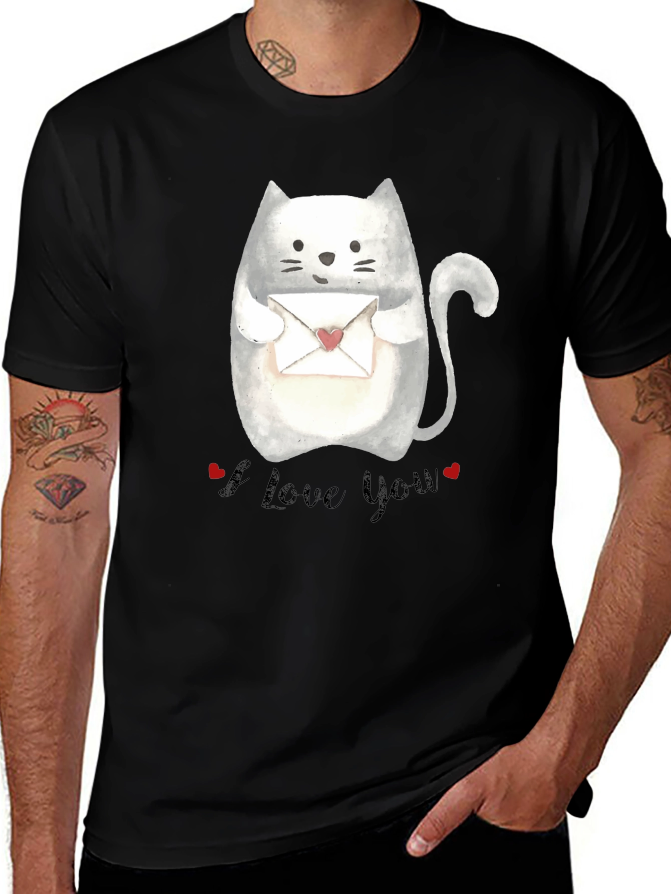 Cat 'I Love You' Graphic Tee