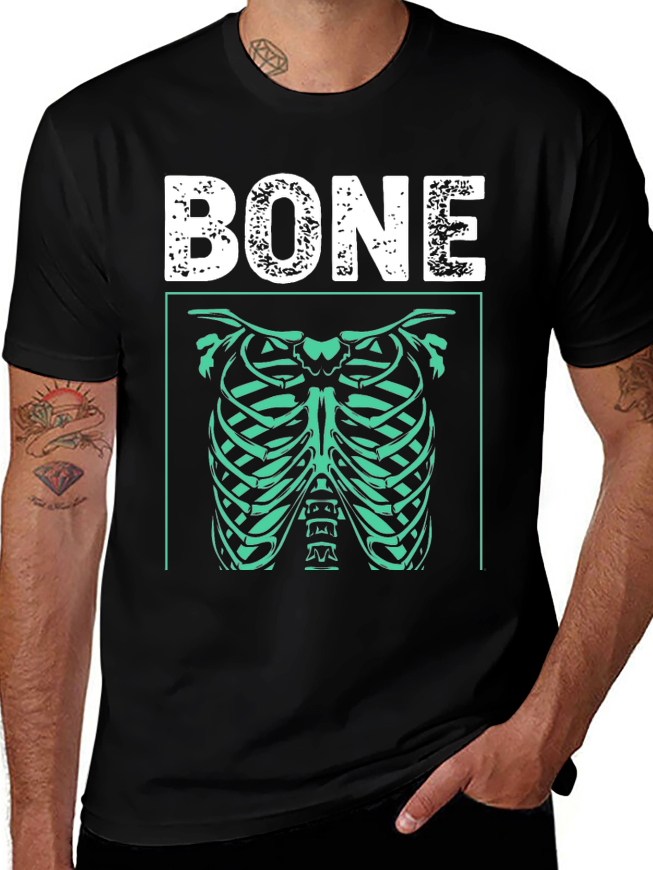 Variant 6 of Bone Rib Cage Graphic T-Shirt - Halloween Costume