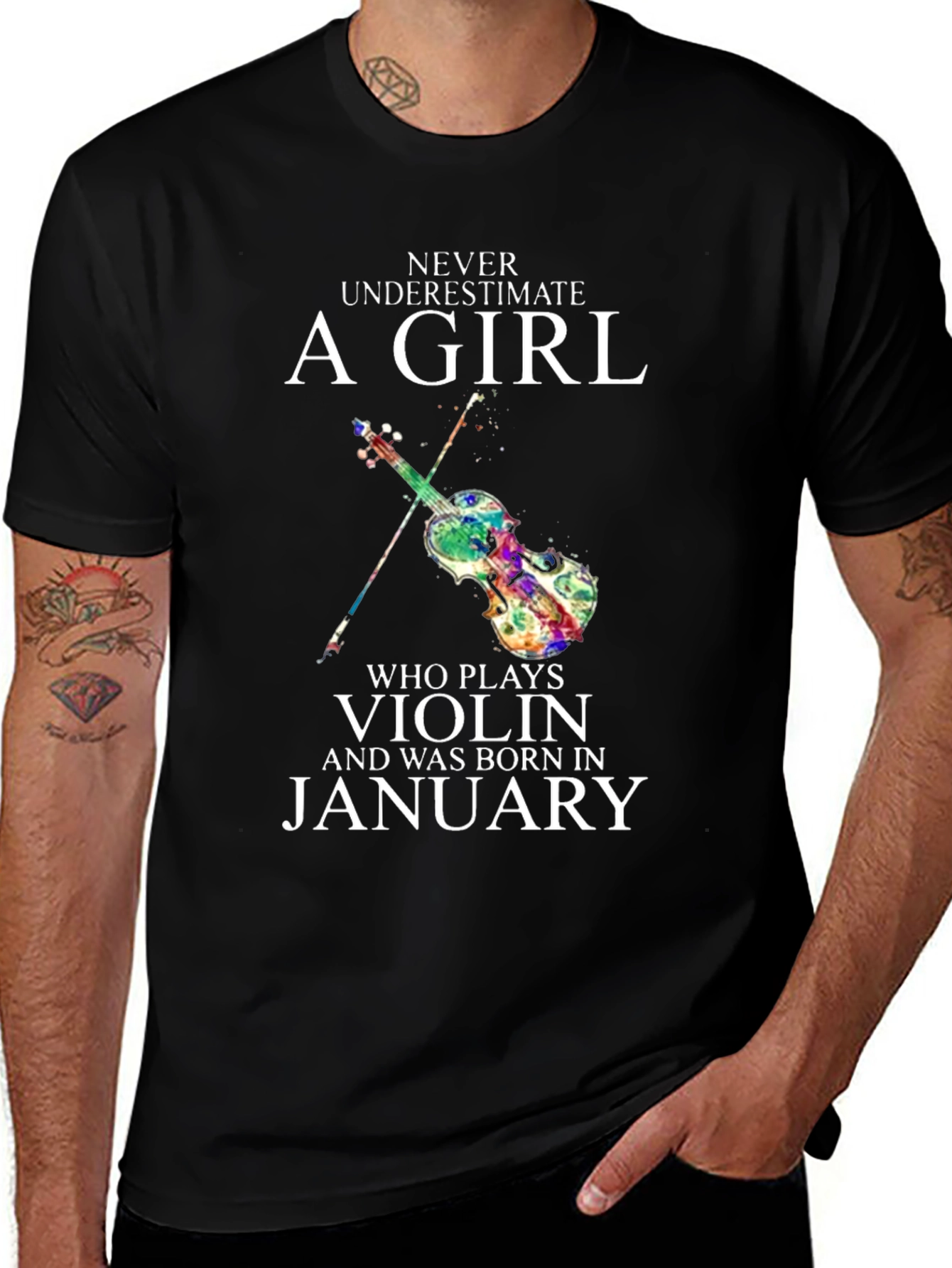 Variant 10 of Violin Girl January Birthday T-Shirt