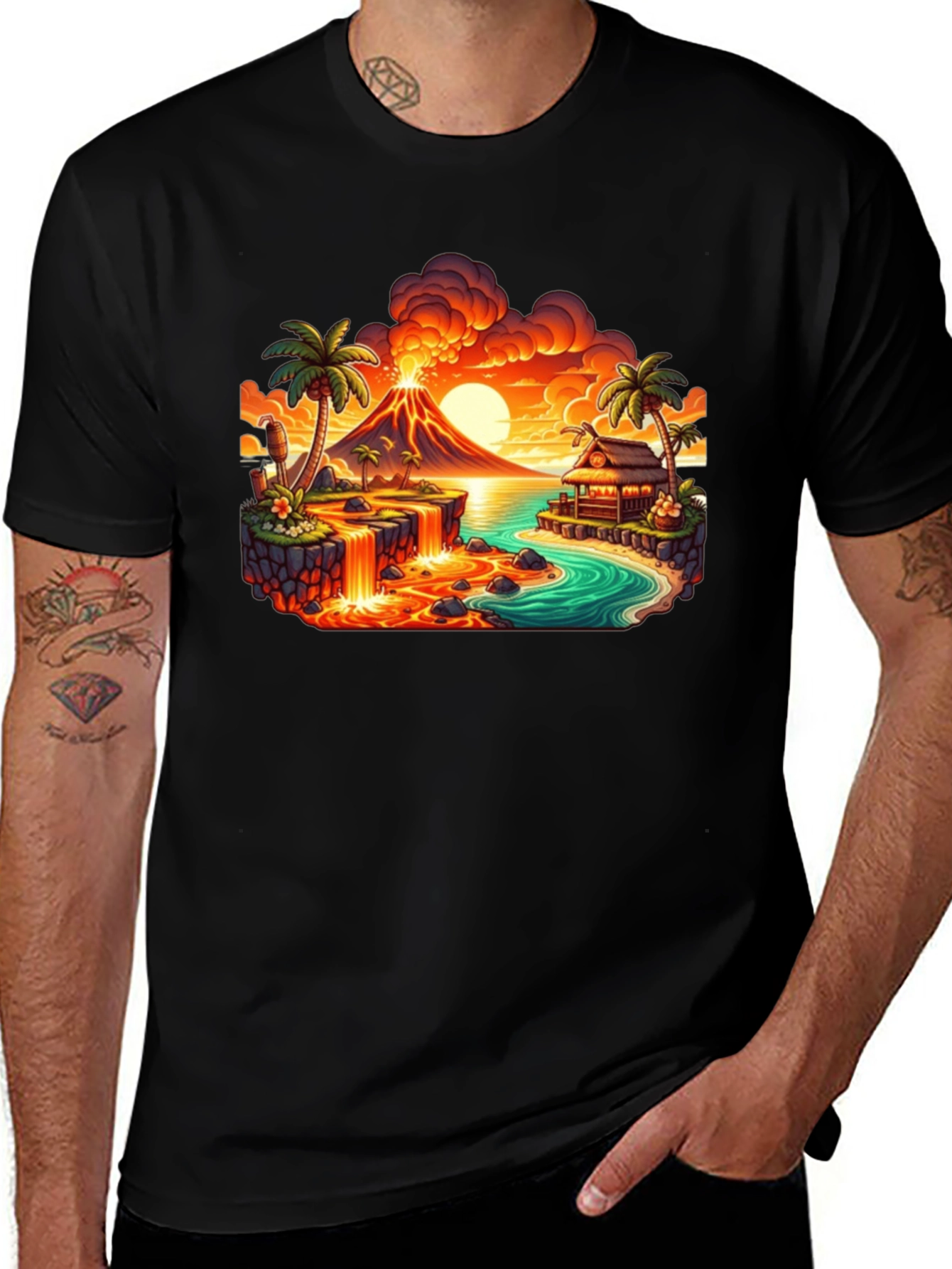 Tropical Island Volcano T-Shirt
