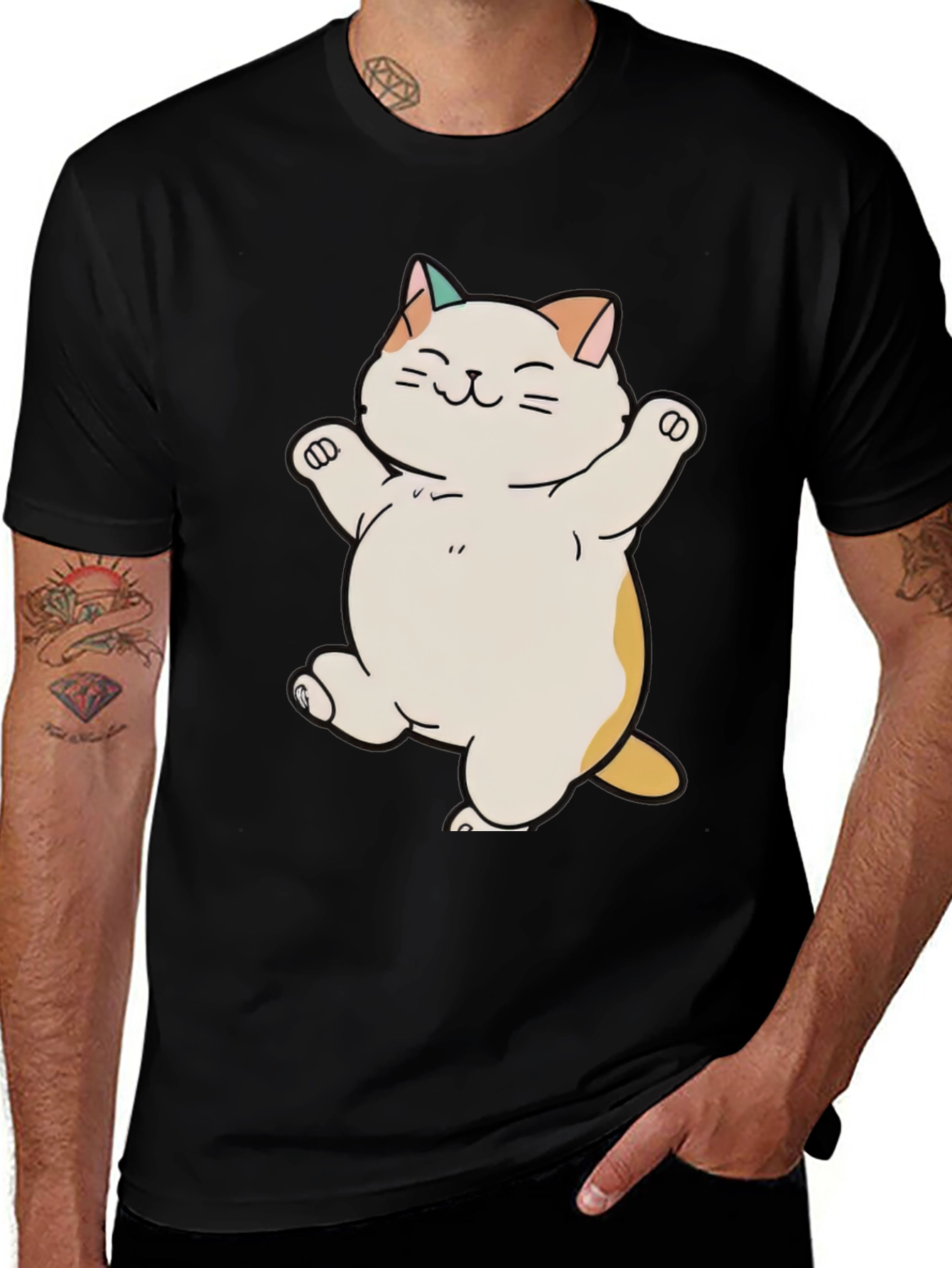 Variant 24 of Cute Cat T-Shirt - Happy Cartoon Kitty Design