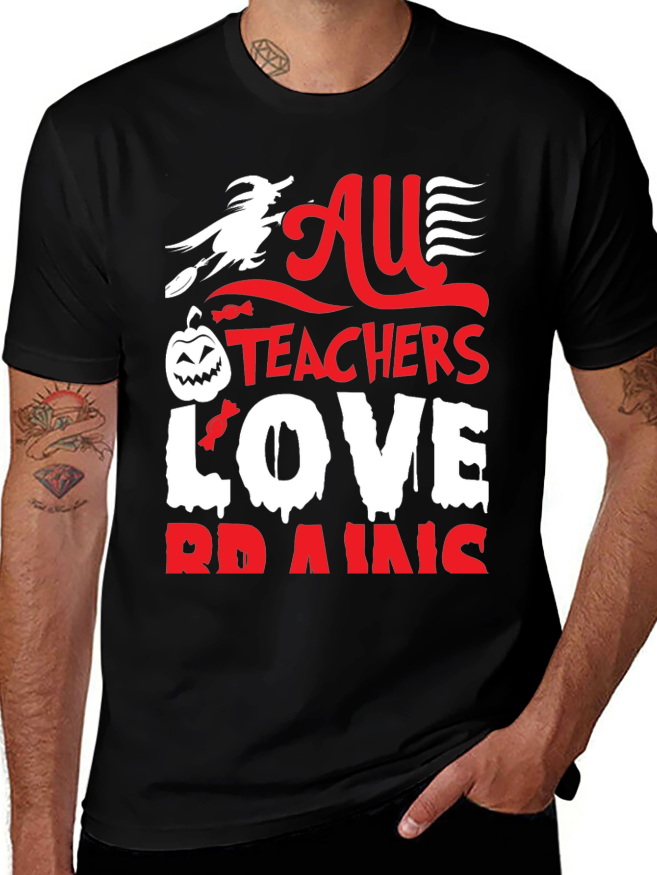 All Teachers Love Brains Halloween T-Shirt