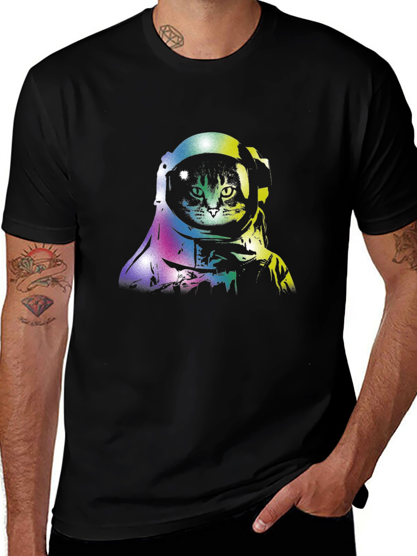 Variant 6 of Cat Astronaut T-Shirt - Cool Graphic Tee