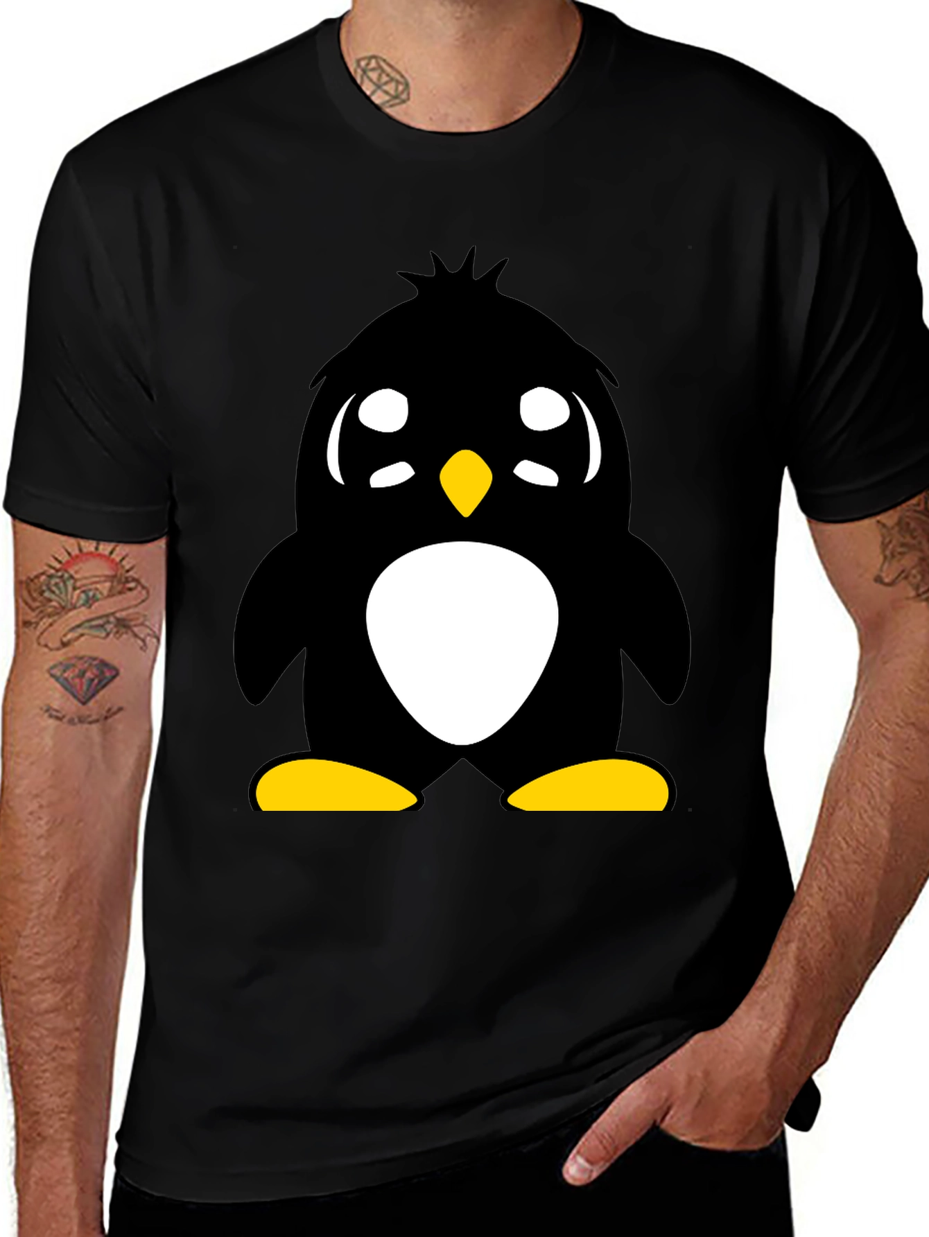 Variant 14 of Cute Penguin Graphic Tee - Unisex Black T-Shirt