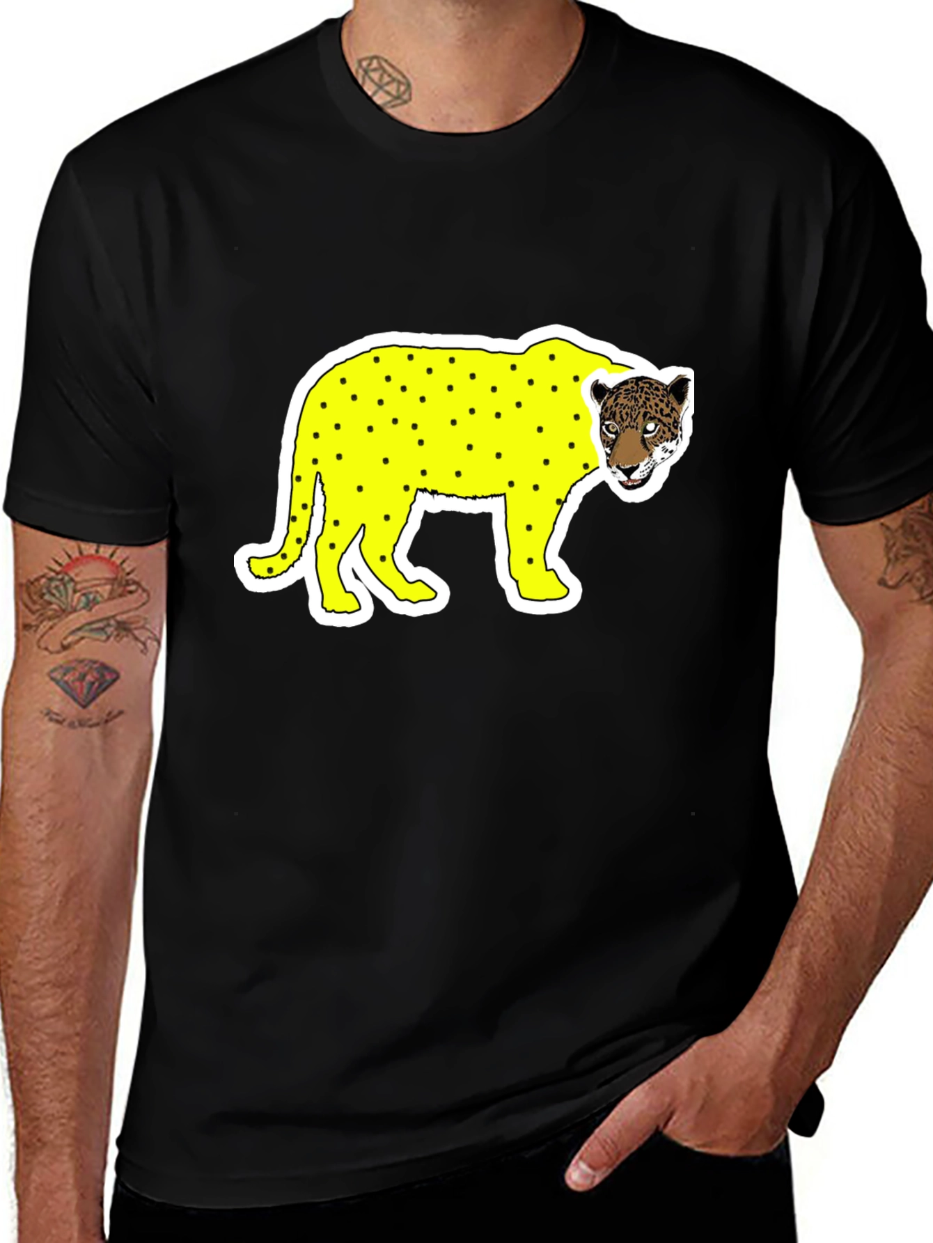 Variant 28 of Novelty Graphic Tee - Yellow Leopard