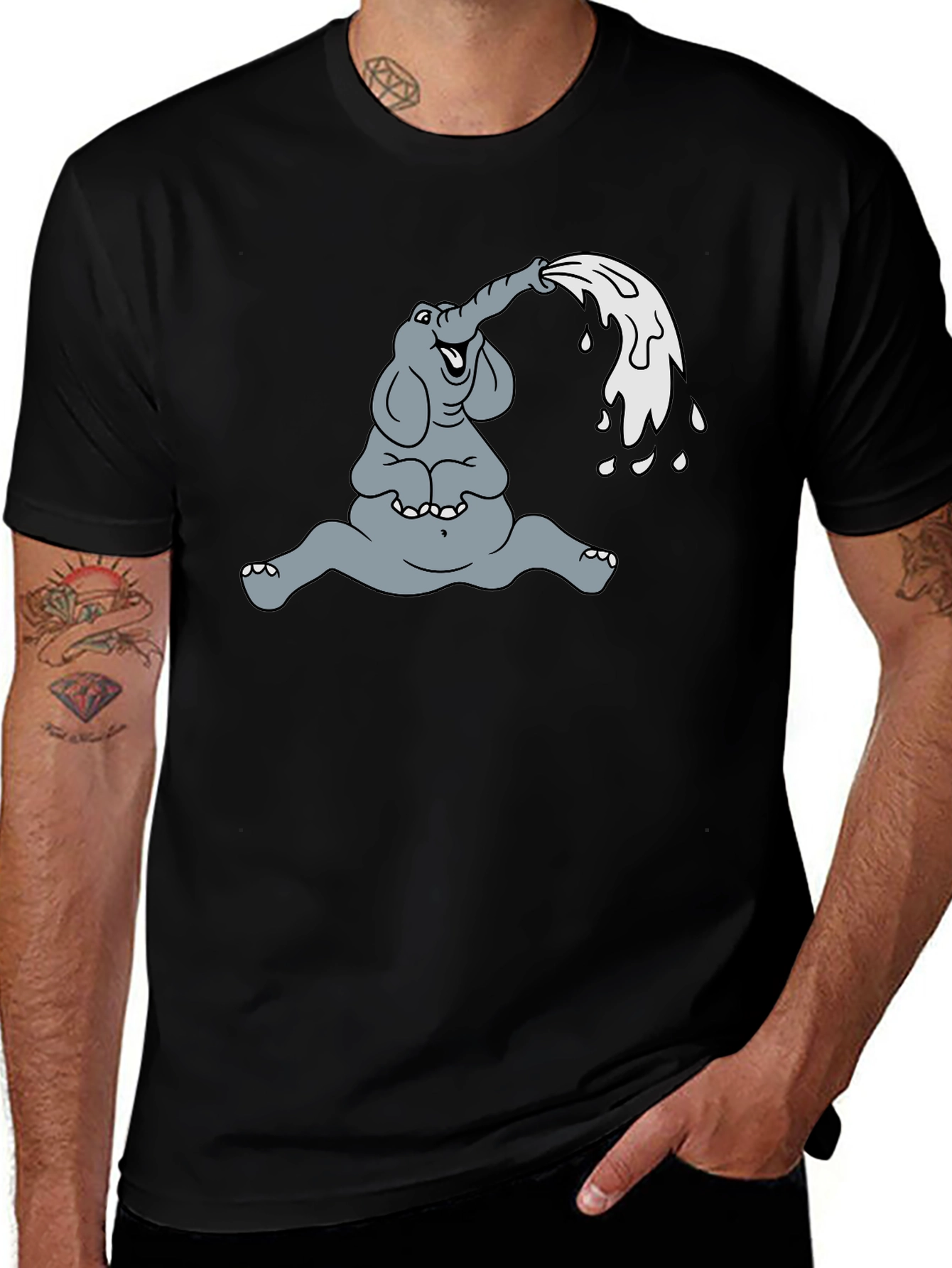 Variant 23 of Elephant Cartoon T-Shirt - Funny Animal Graphic Tee