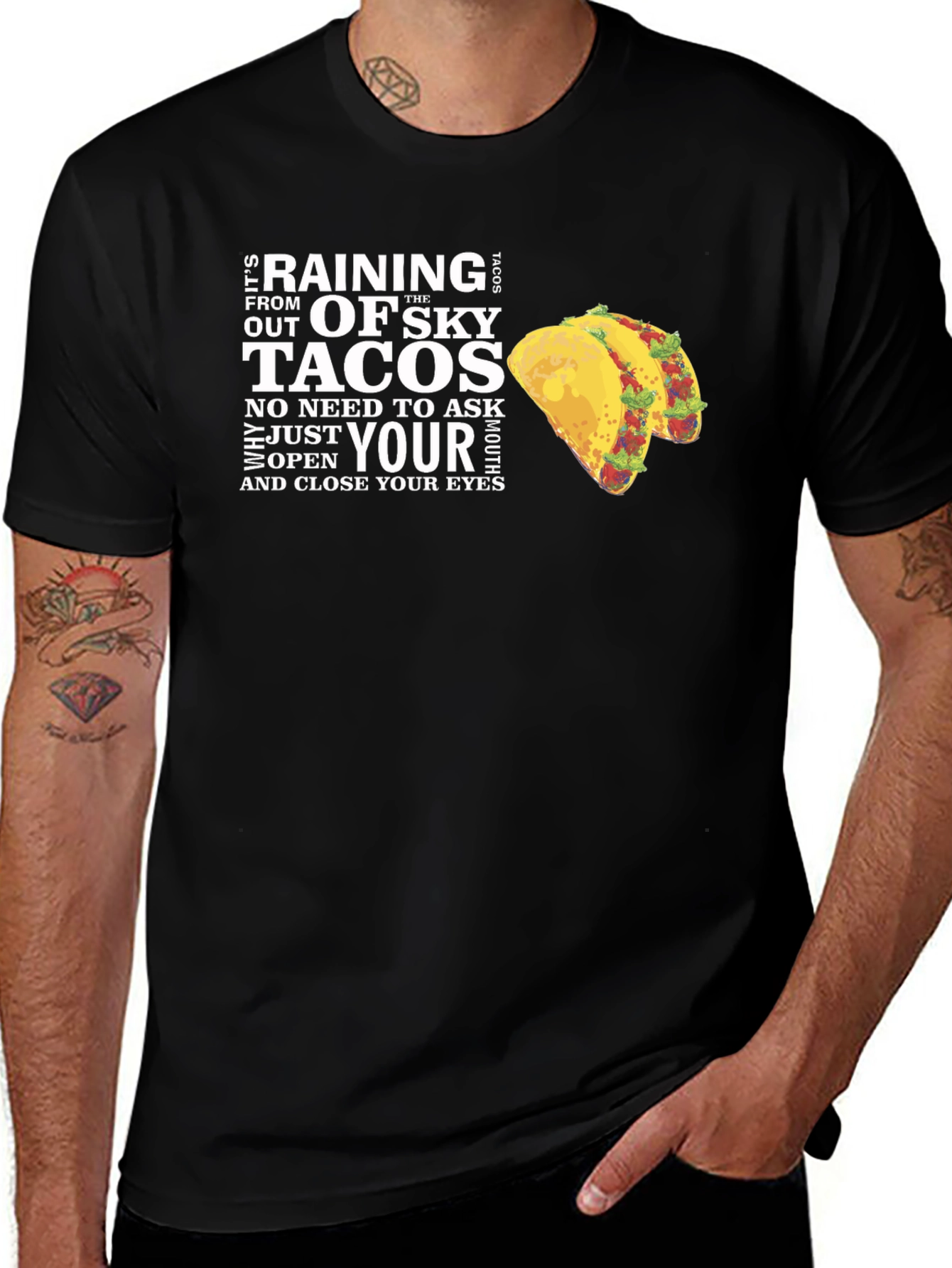 Variant 6 of Raining Tacos Graphic T-Shirt