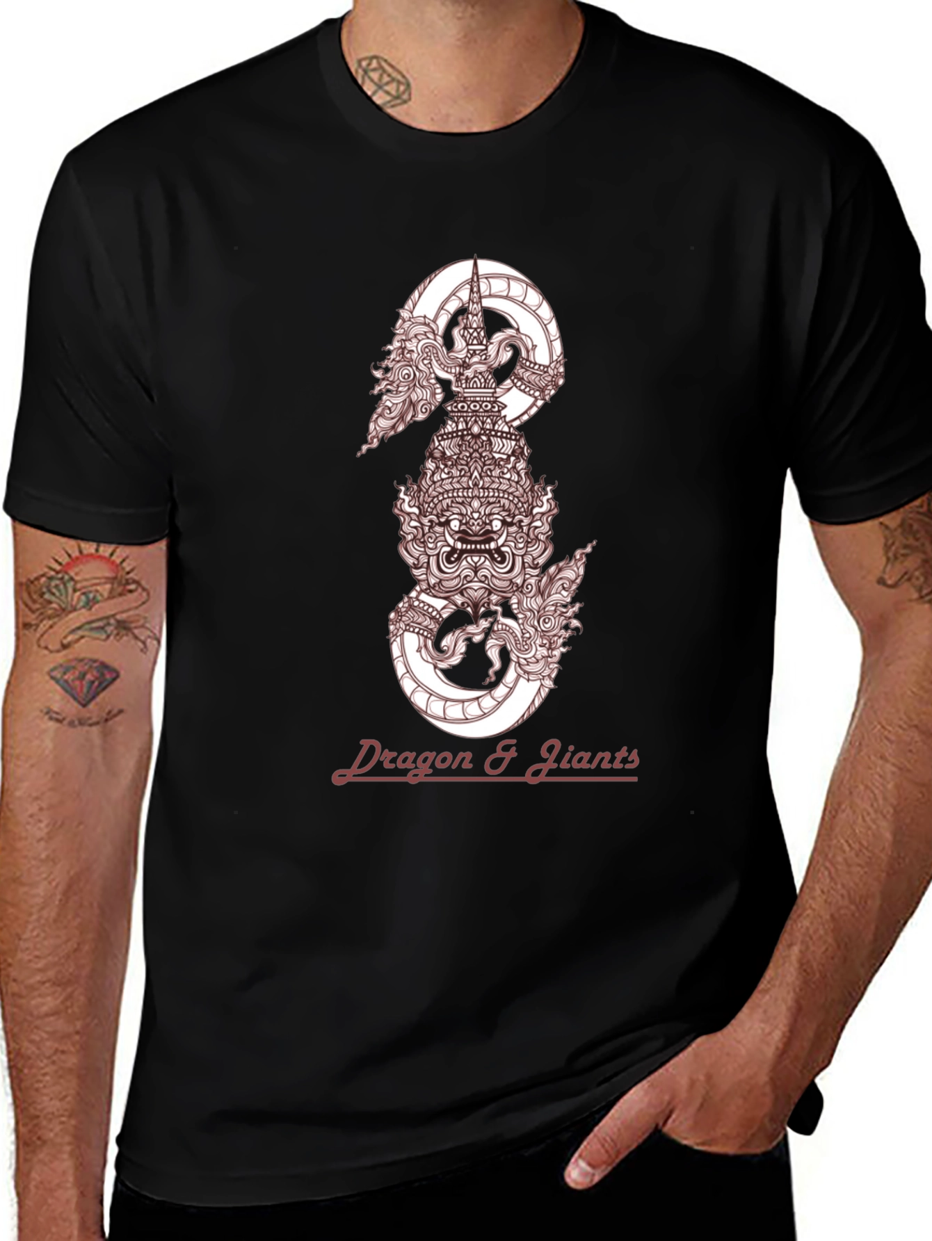 Variant 7 of Dragon & Giants Graphic Tee - Stylish Menswear