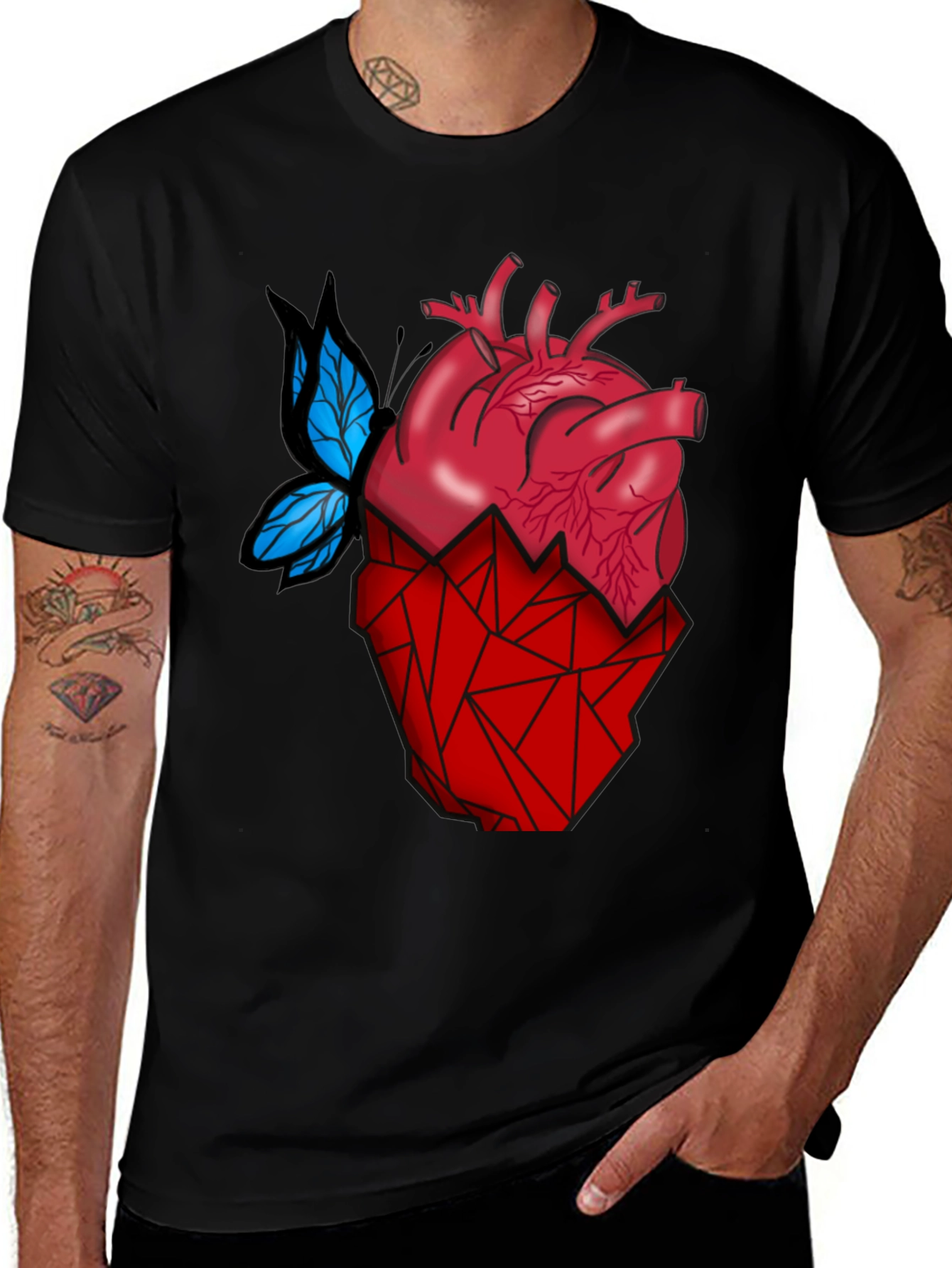 Variant 8 of Anatomical Heart & Butterfly T-Shirt - Modern Graphic Tee