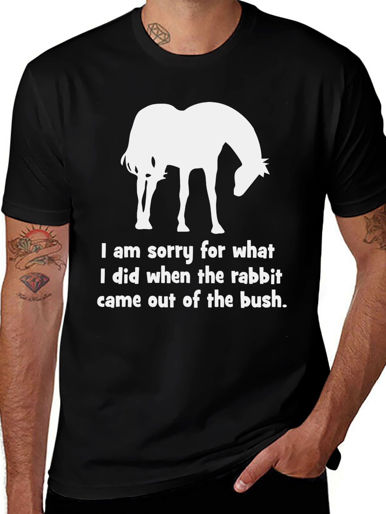 Variant 10 of Funny Horse & Rabbit Apology T-Shirt