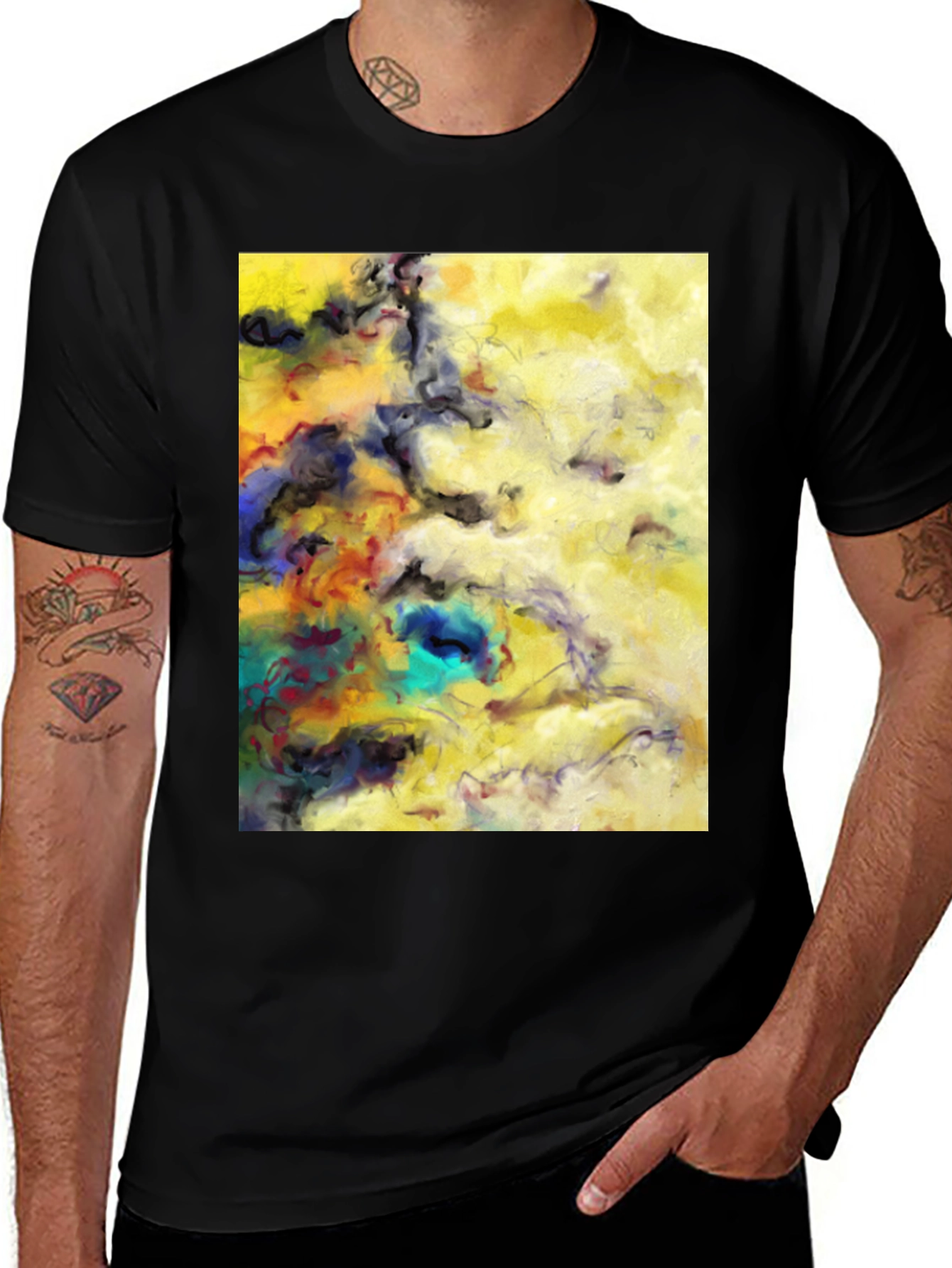Variant 4 of Abstract Art Graphic Tee - Modern Artistic Design