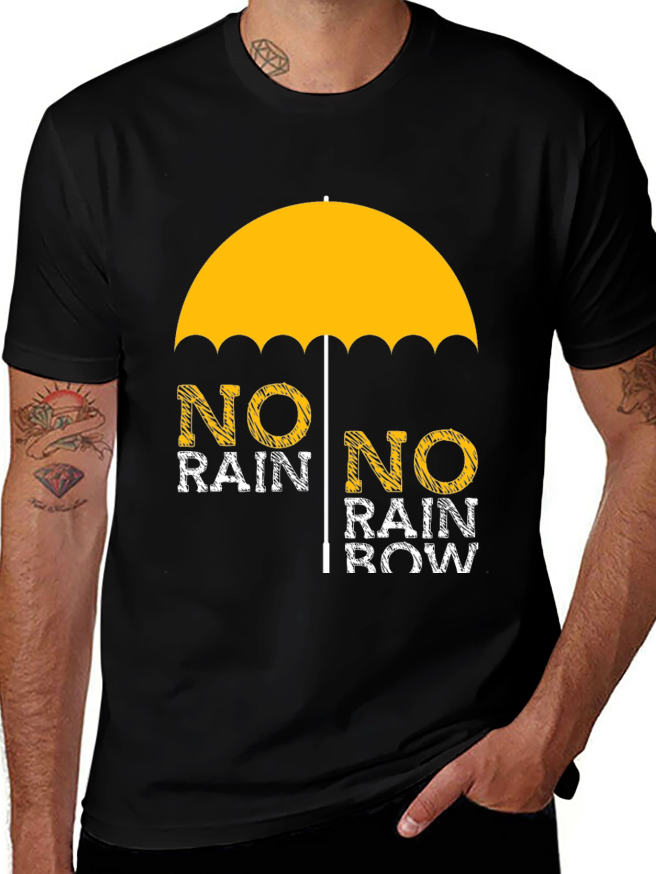 Variant 8 of No Rain T-Shirt - Yellow Umbrella Graphic Tee