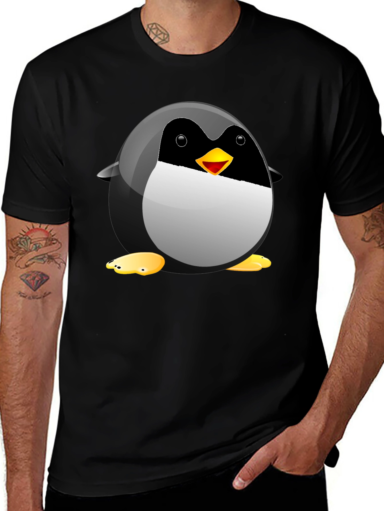 Variant 3 of Penguin Graphic Tee - Black Cotton T-Shirt