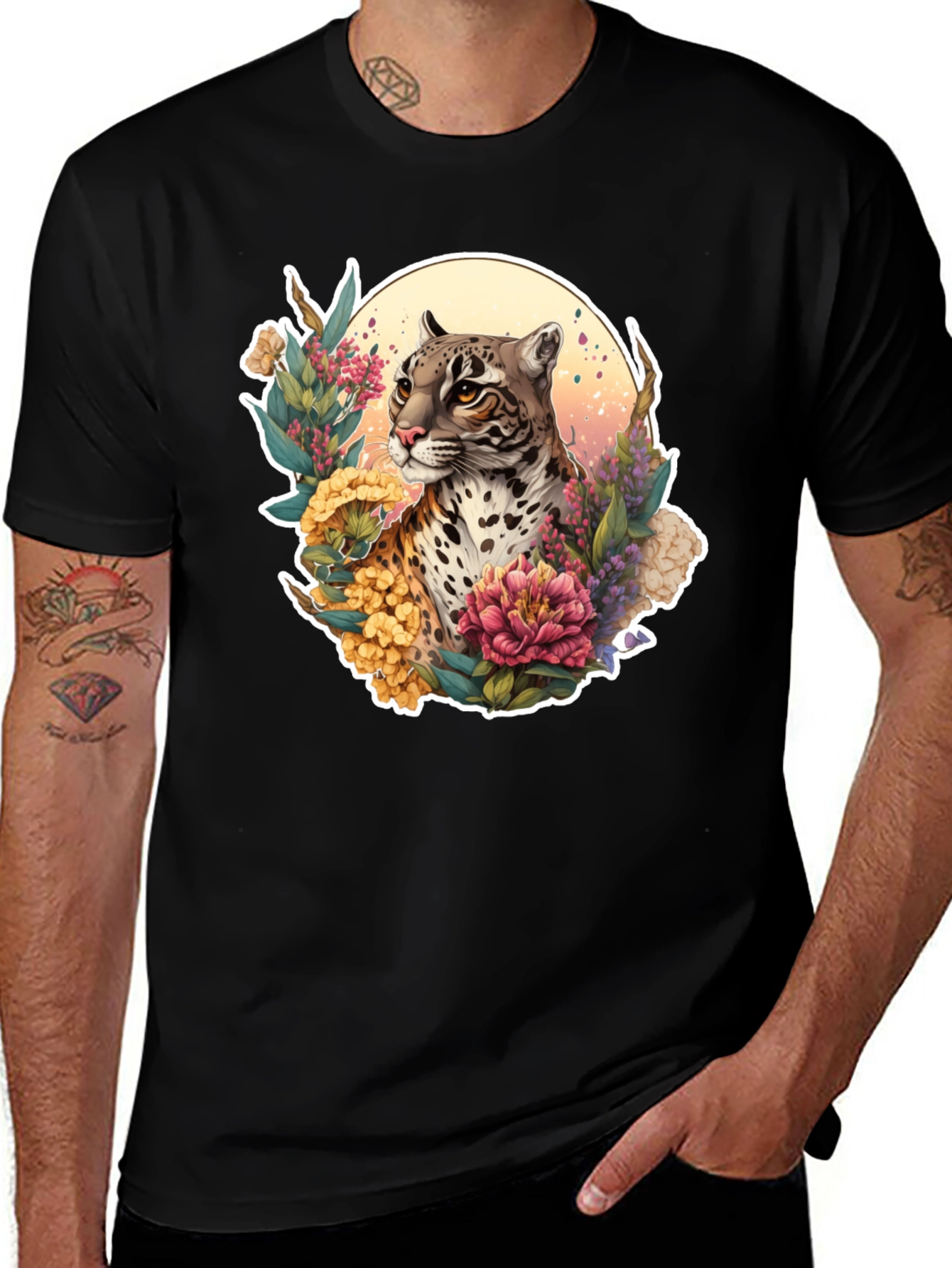 Variant 28 of Ocelot Floral T-Shirt - Nature Inspired Design
