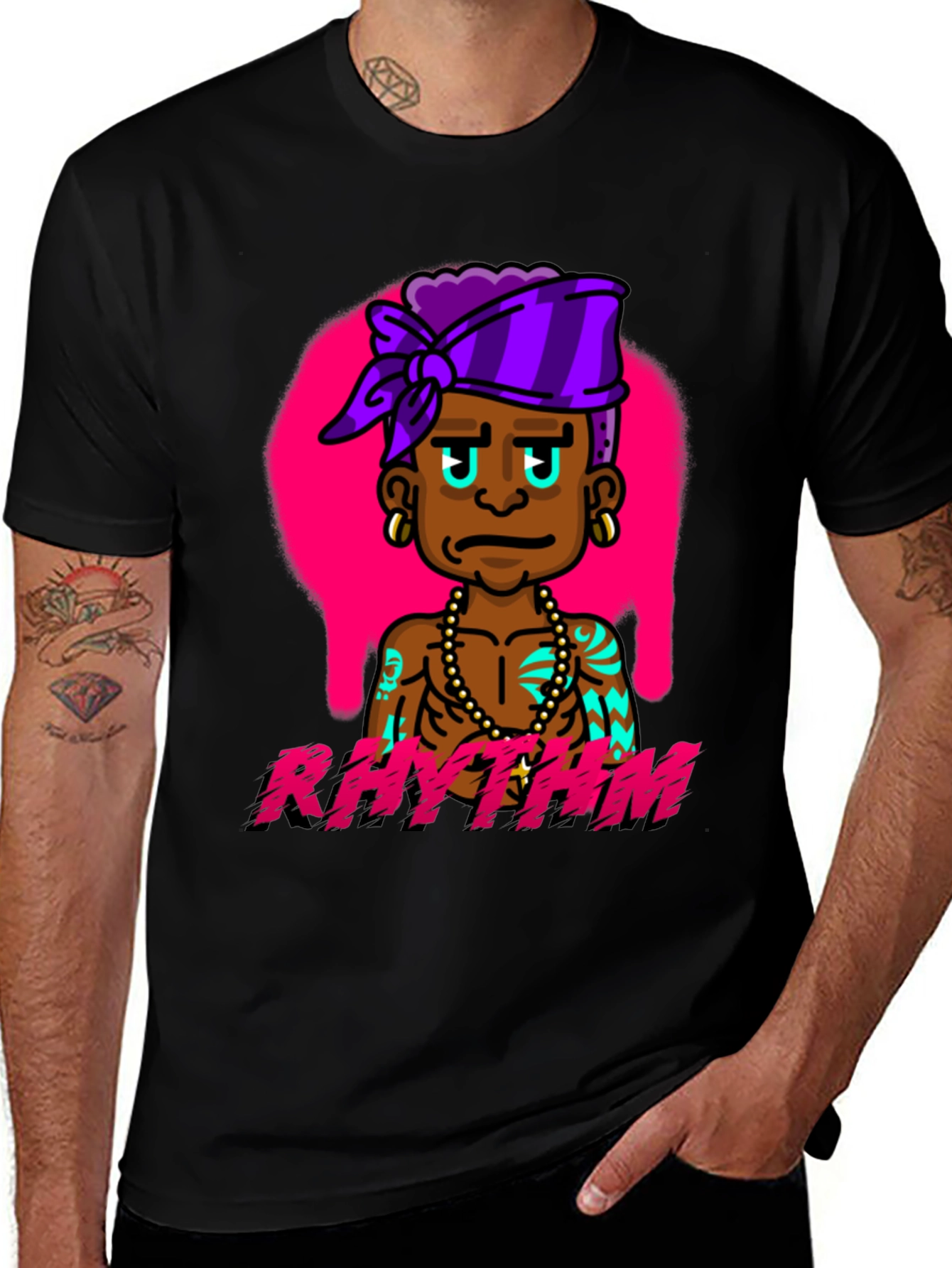 Rhythm Cartoon Graphic Print T-Shirt