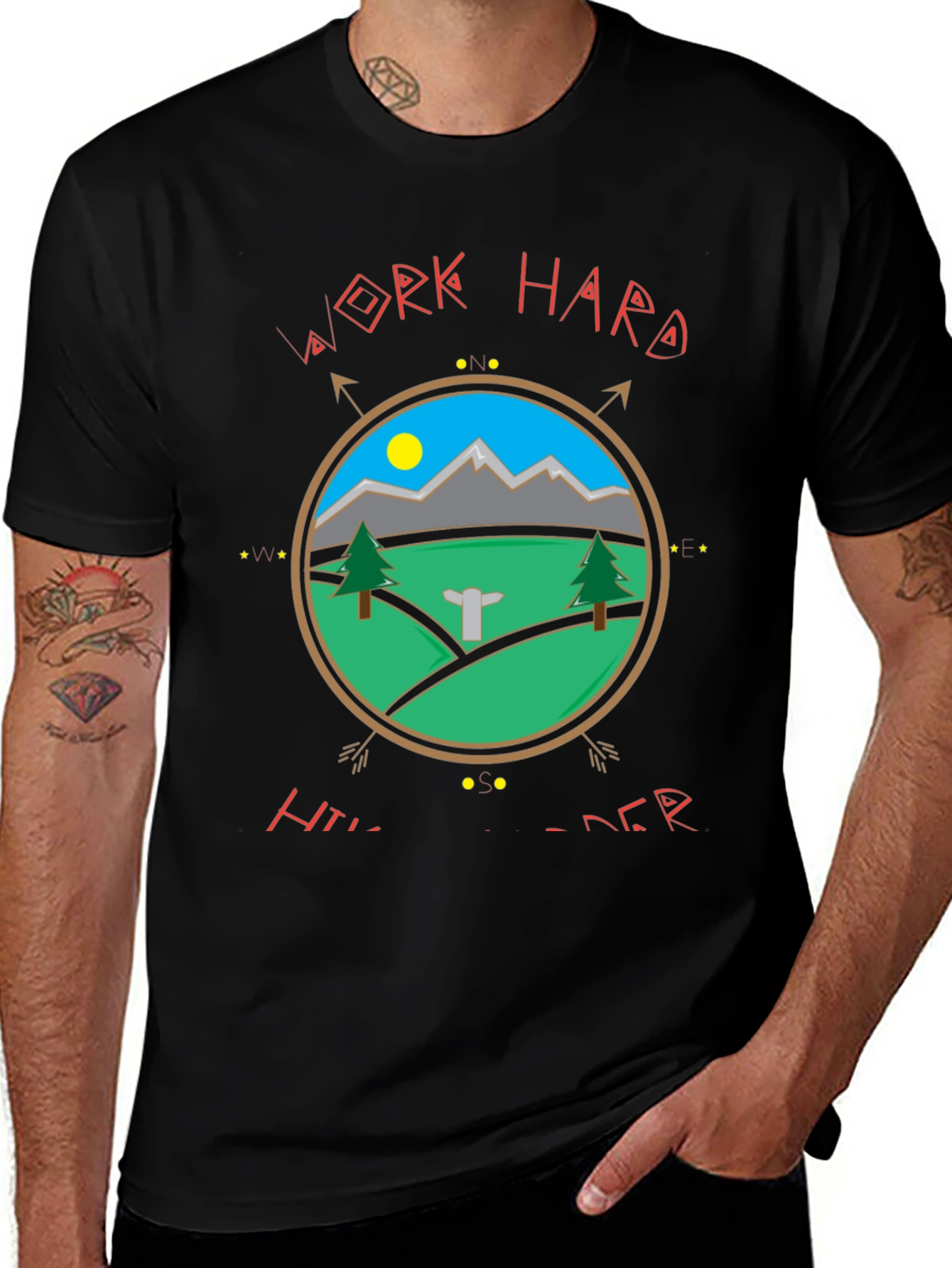 Variant 6 of Work Hard Hiker Graphic Tee