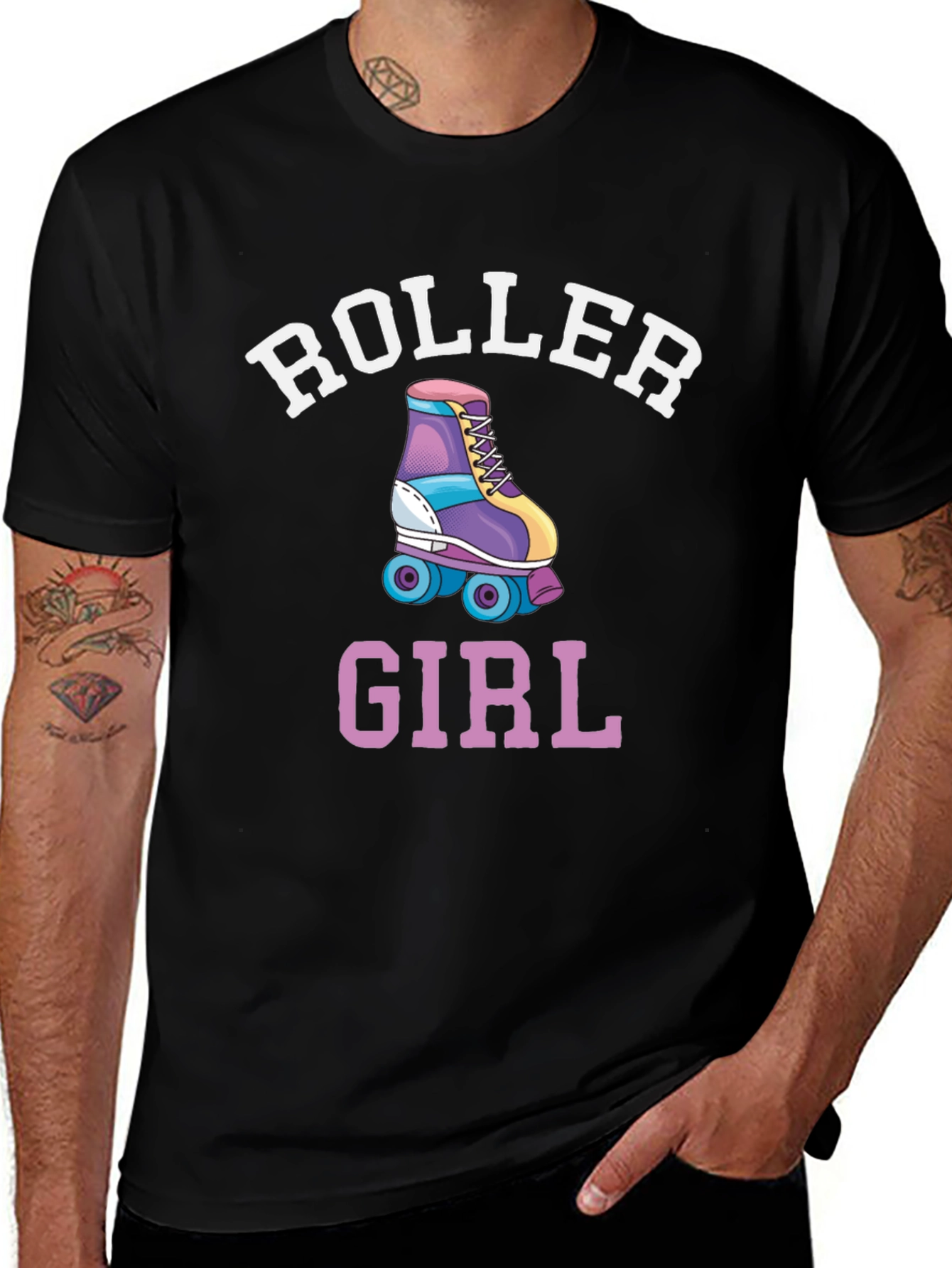 Roller Girl Graphic Tee - Retro Skate Style