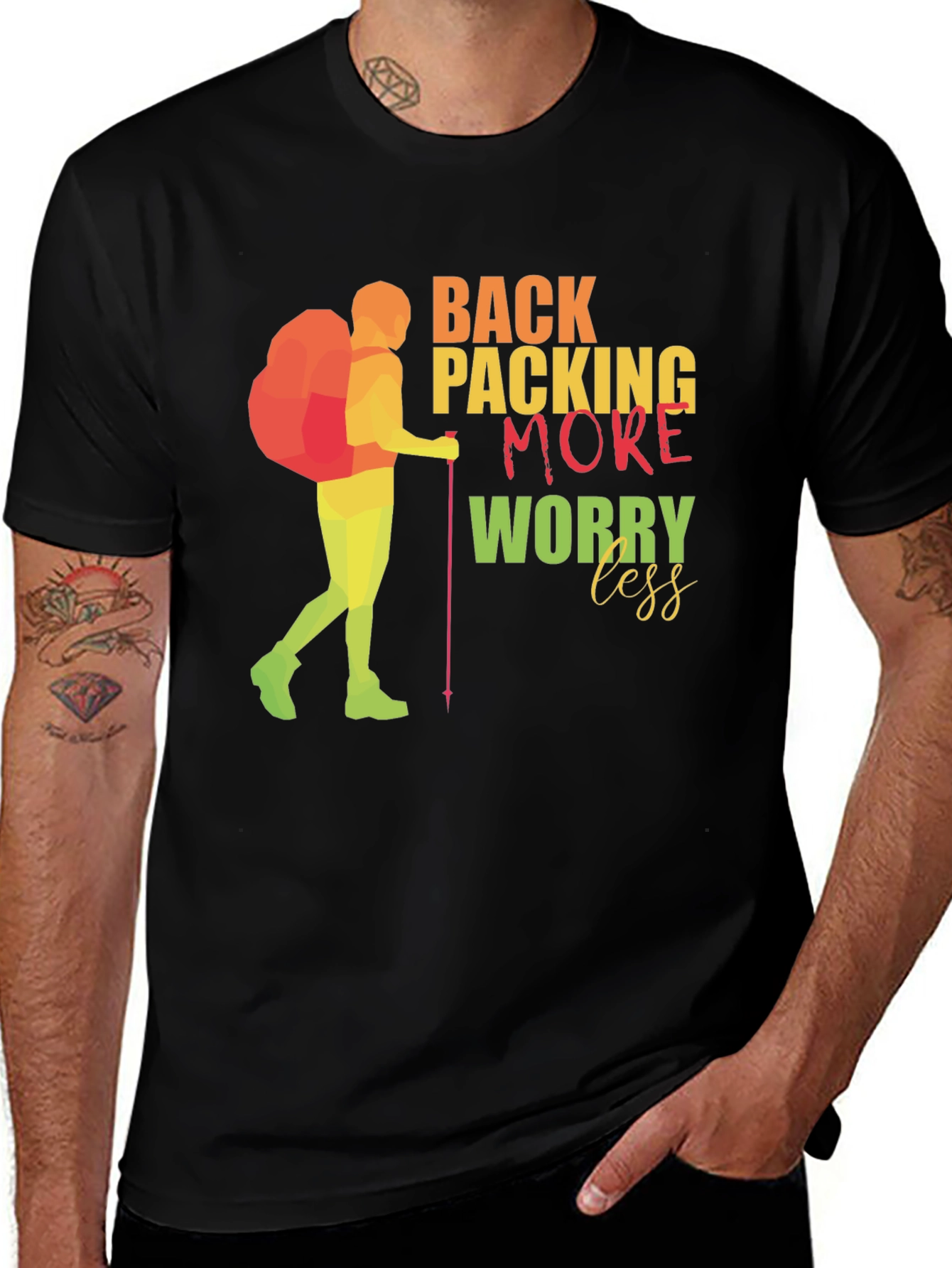 Variant 18 of Backpacking More Worry Less Graphic Tee