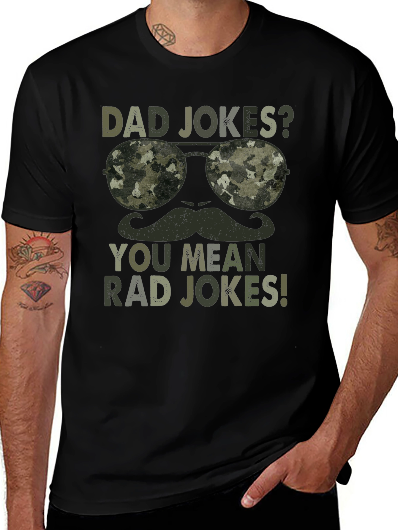 Variant 27 of Dad Jokes? Rad Jokes! Camo Graphic T-Shirt