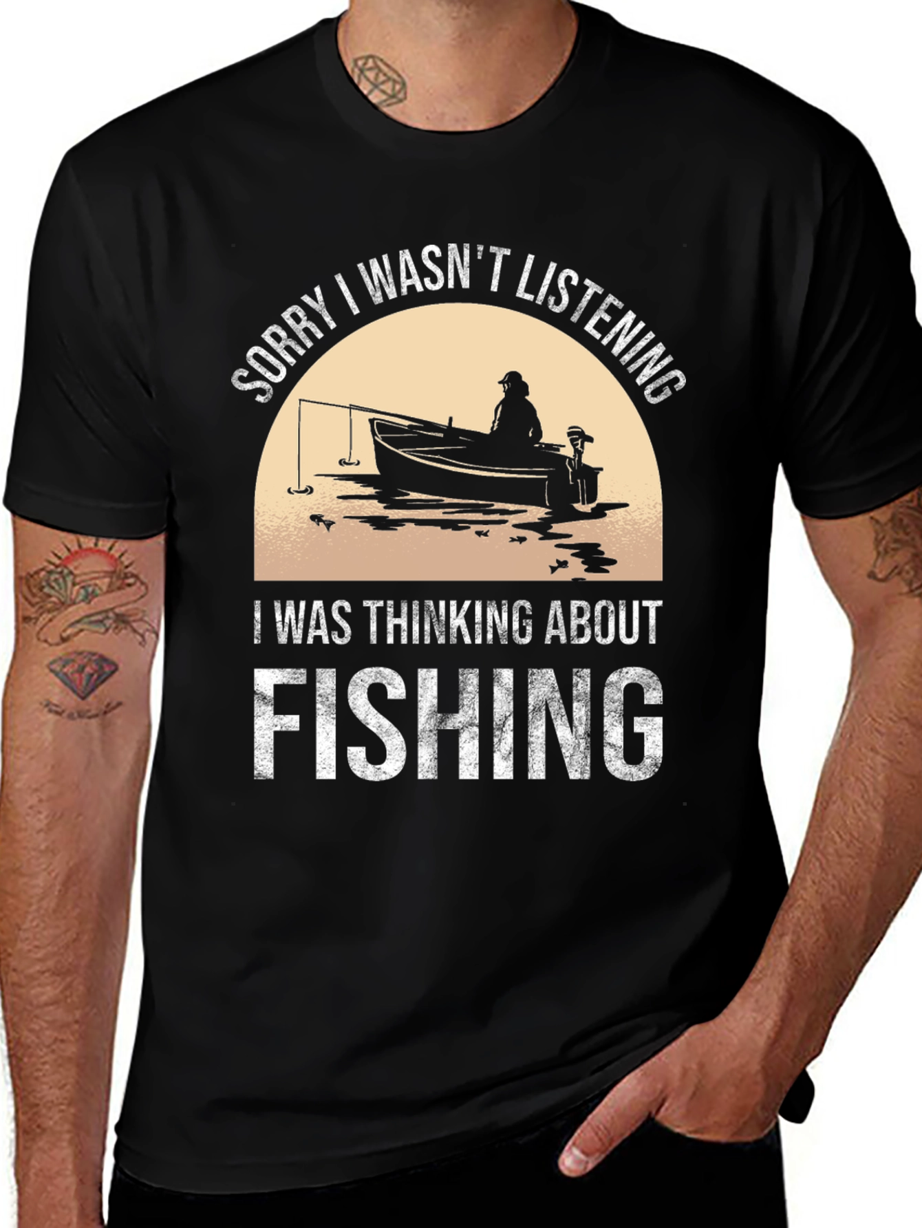 Variant 19 of Fishing T-Shirt: Sorry I Wasn't Listening
