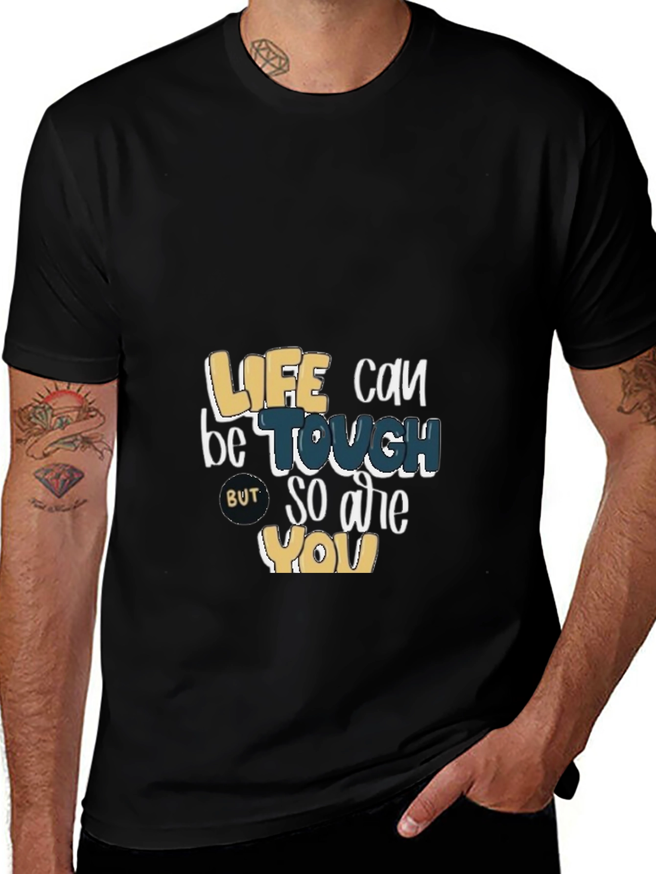 Variant 27 of Life Is Tough Graphic Tee - Premium Quality Cotton