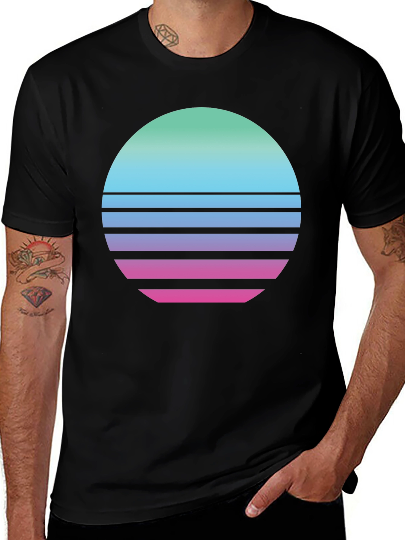 Variant 5 of Retro Sunset Graphic Tee - Vintage Style T-Shirt