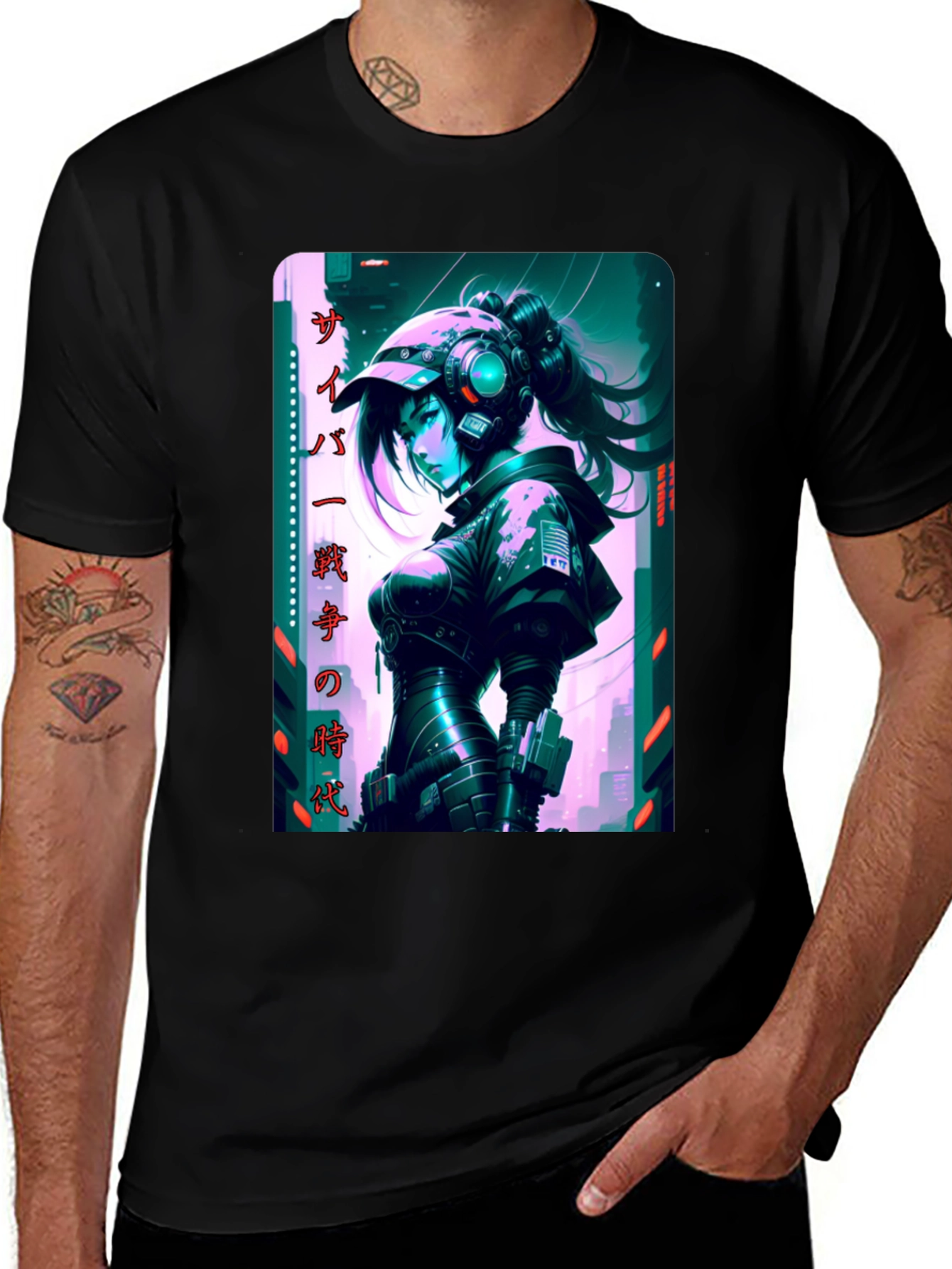 Variant 22 of Cyberpunk Anime Style Graphic Tee