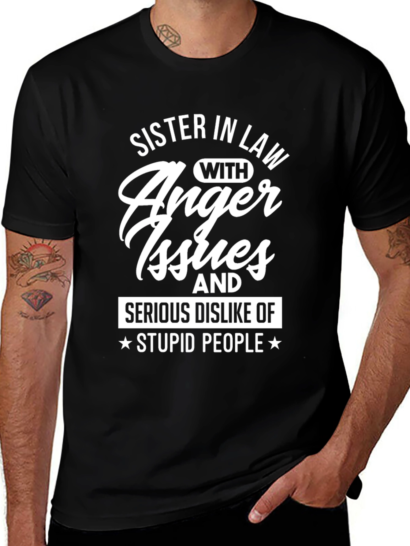 Variant 8 of Sister-in-Law Anger Issues Black Graphic Tee