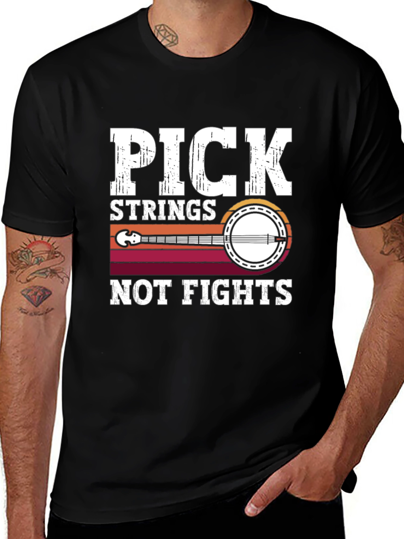 Variant 15 of Pick Strings Not Fights Graphic Tee