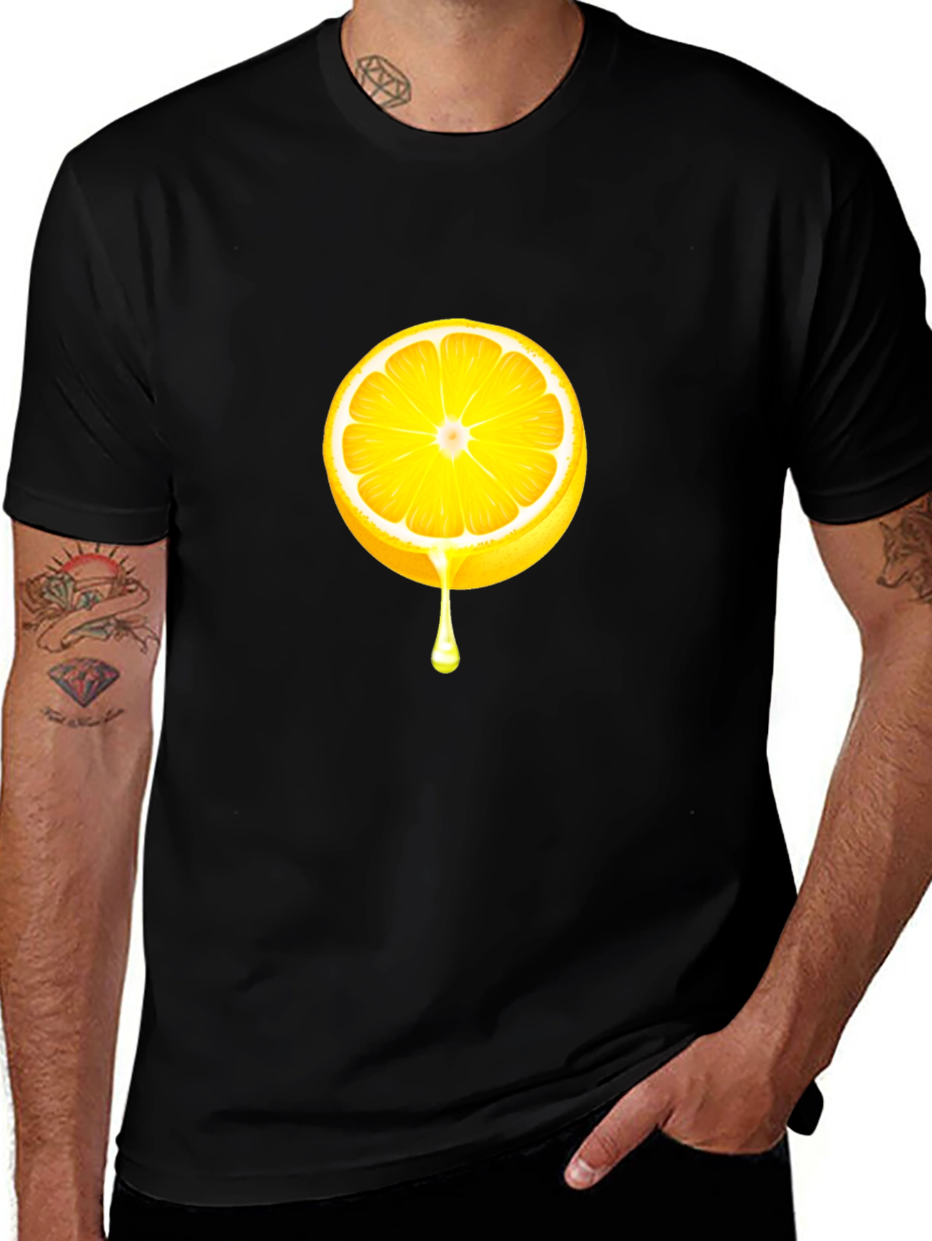 Variant 21 of Lemon Slice Graphic T-Shirt - Black