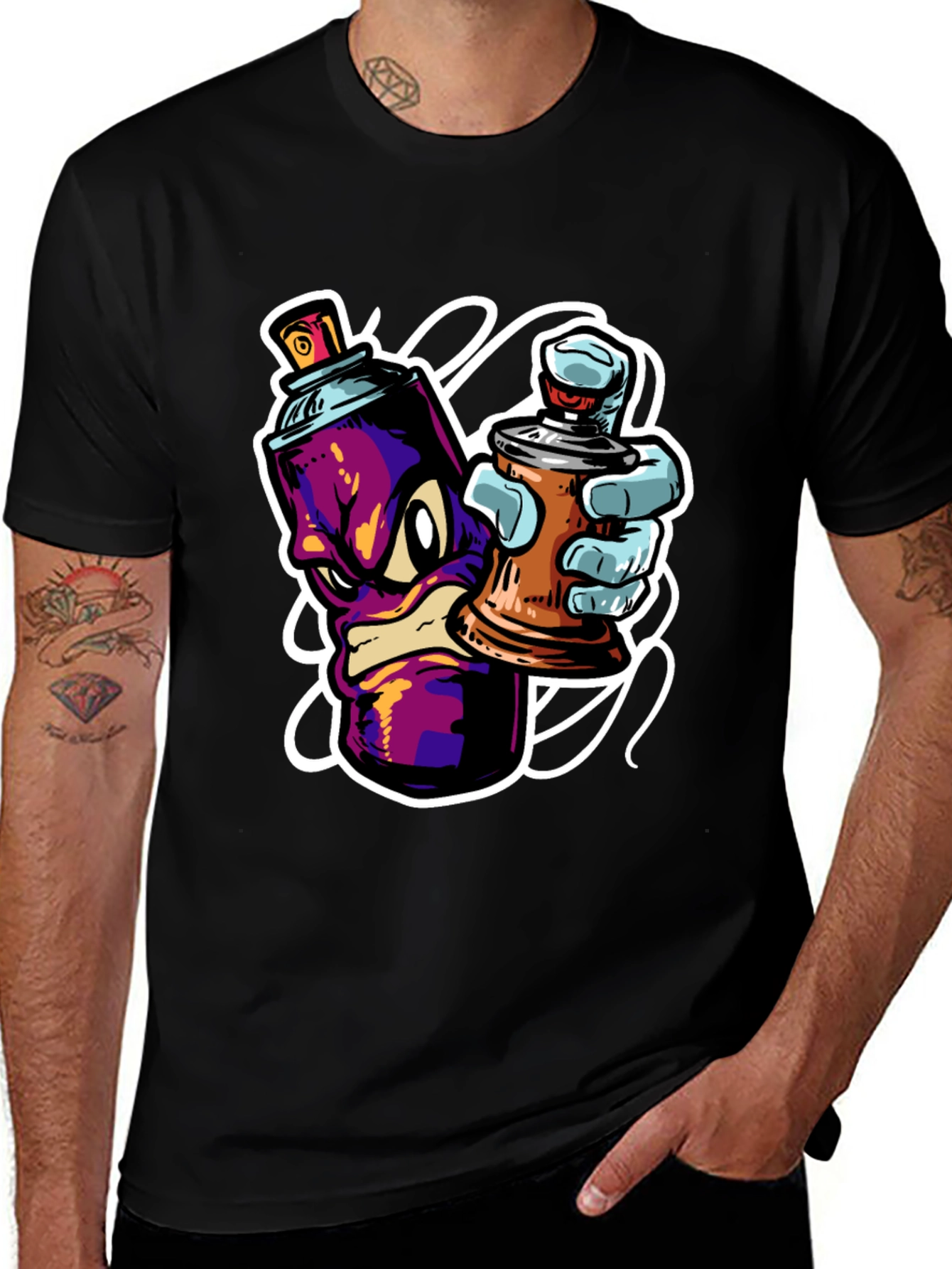 Variant 5 of Graffiti Spray Can Graphic T-Shirt - Urban Streetwear
