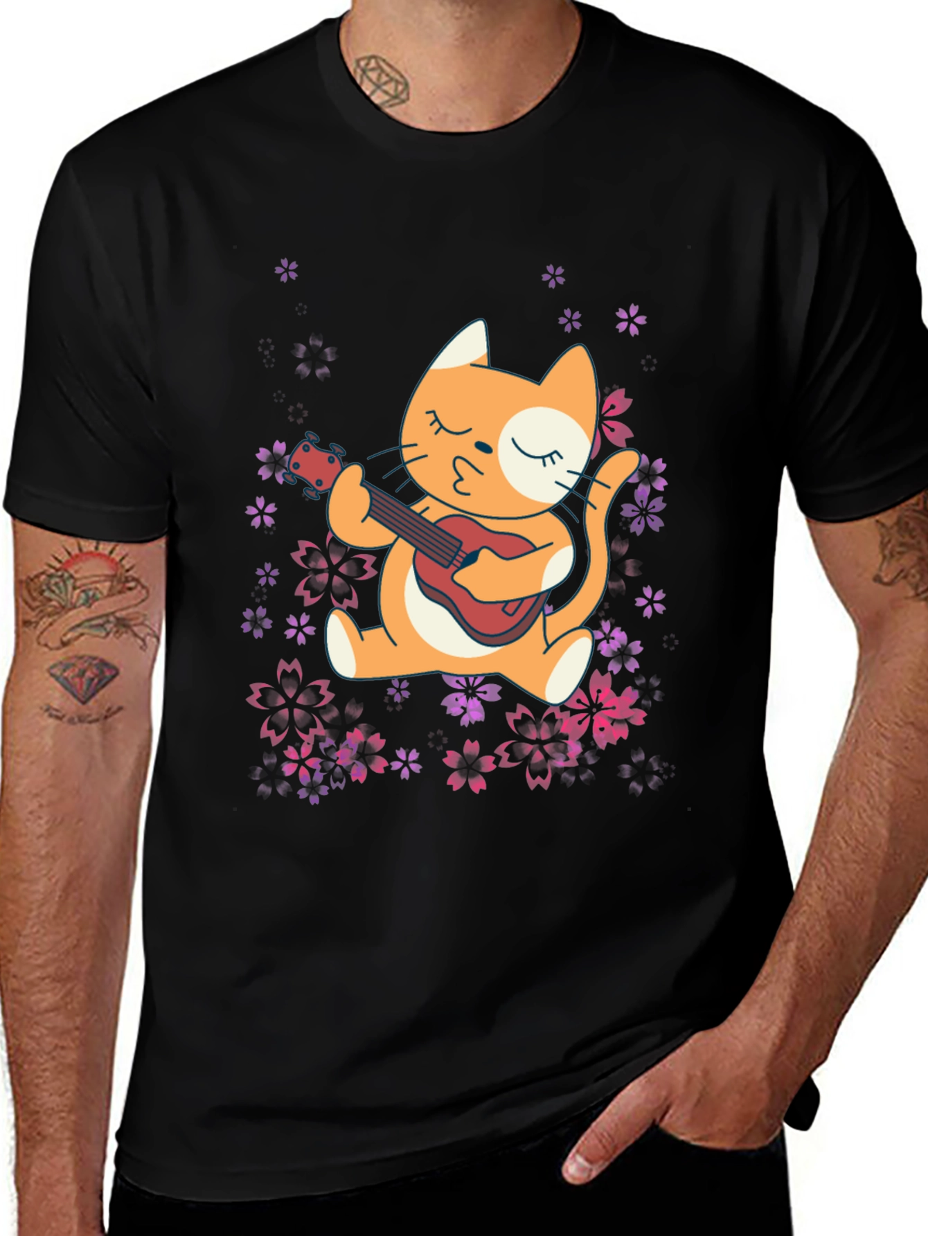 Variant 20 of Cat Playing Guitar T-Shirt