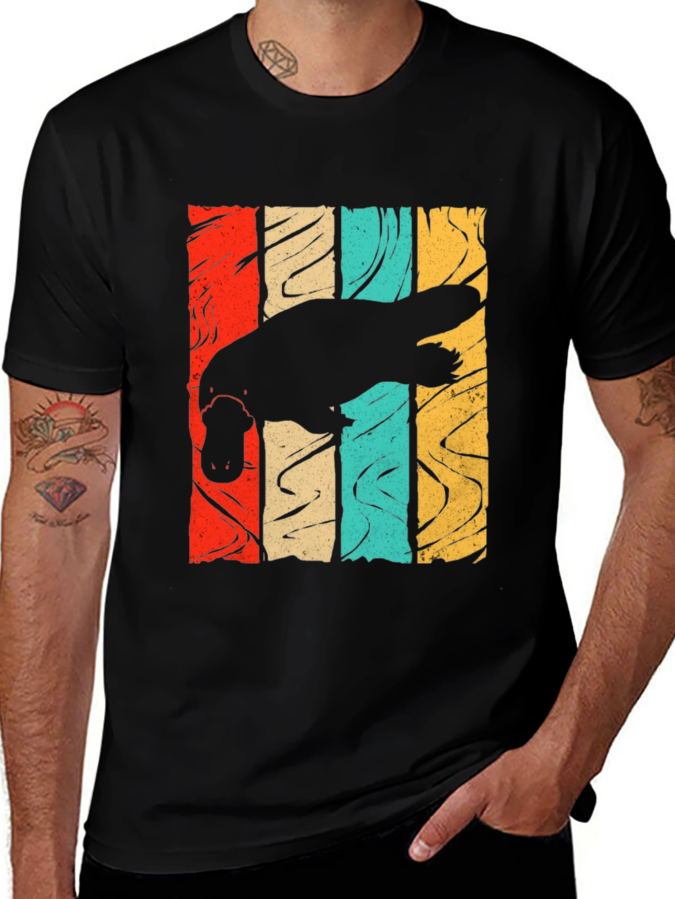 Variant 22 of Retro Platypus Silhouette T-Shirt - Vintage Style Tee