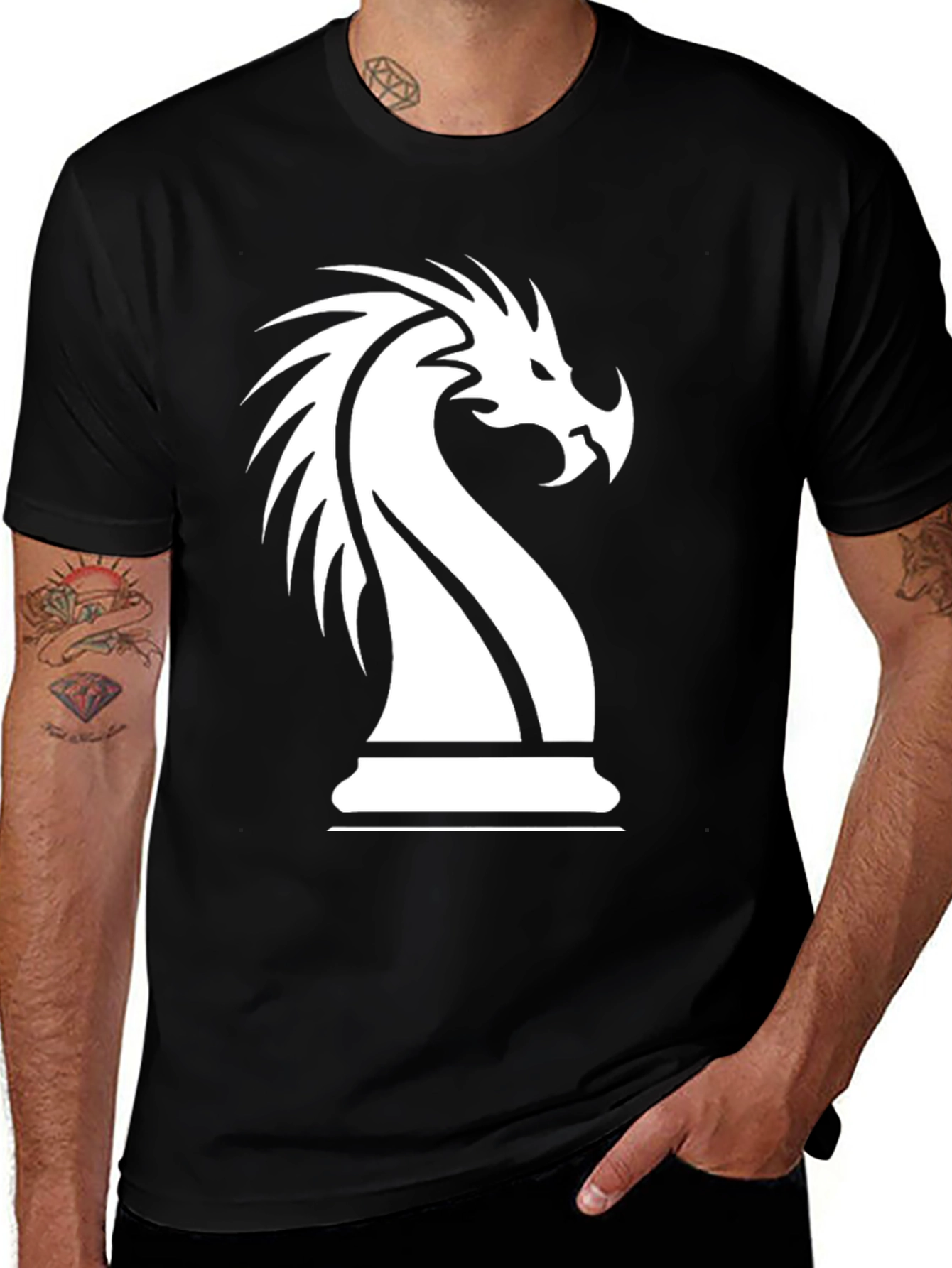 Variant 15 of Dragon Knight Chess Piece Graphic T-Shirt