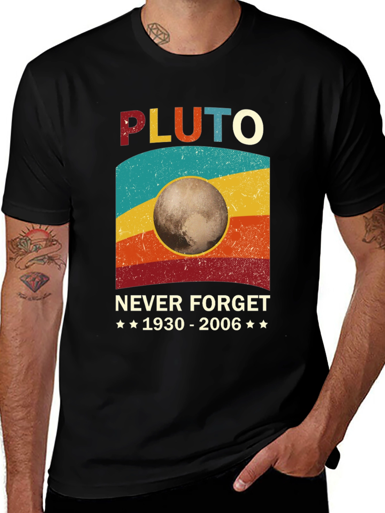 Variant 19 of Retro Pluto Never Forget Graphic Tee