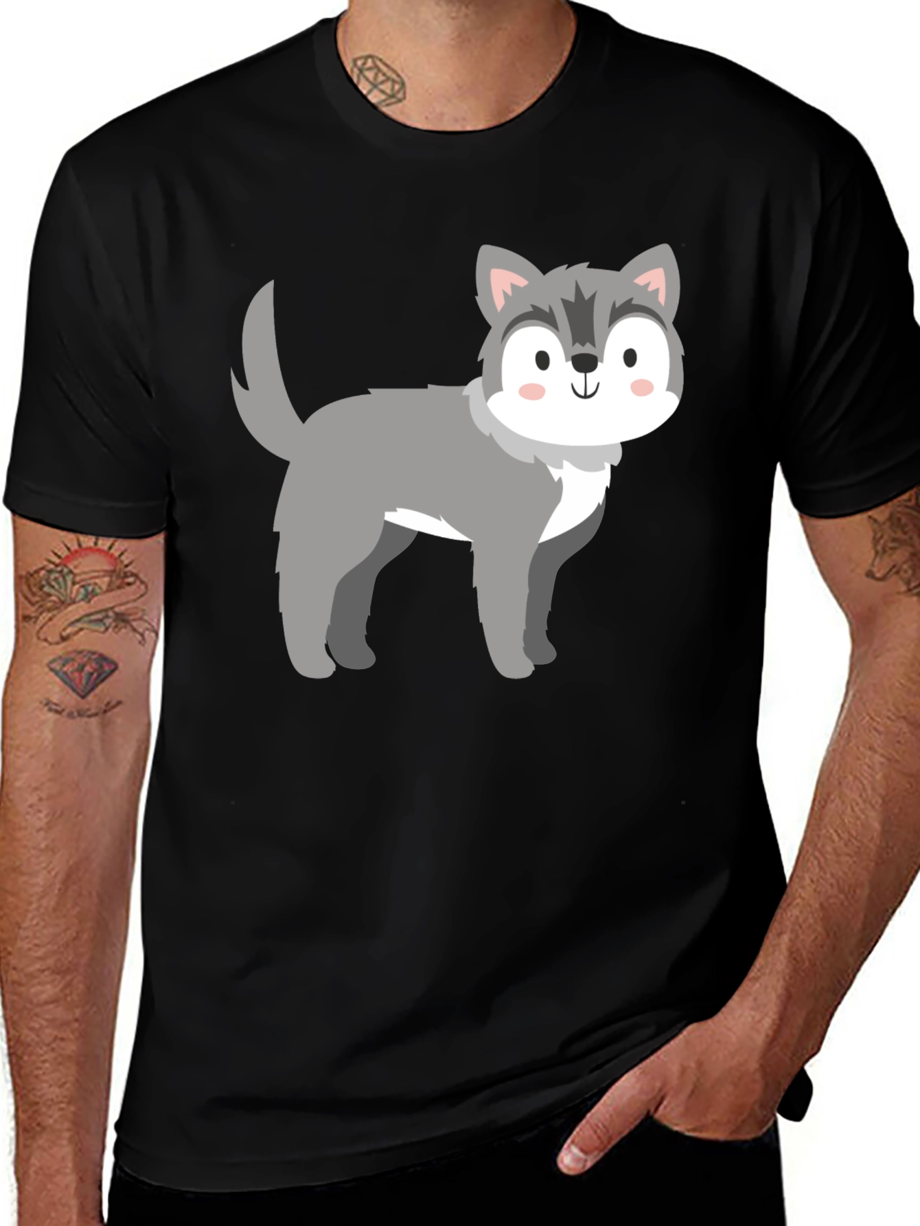 Variant 9 of Cute Cartoon Wolf Graphic T-Shirt