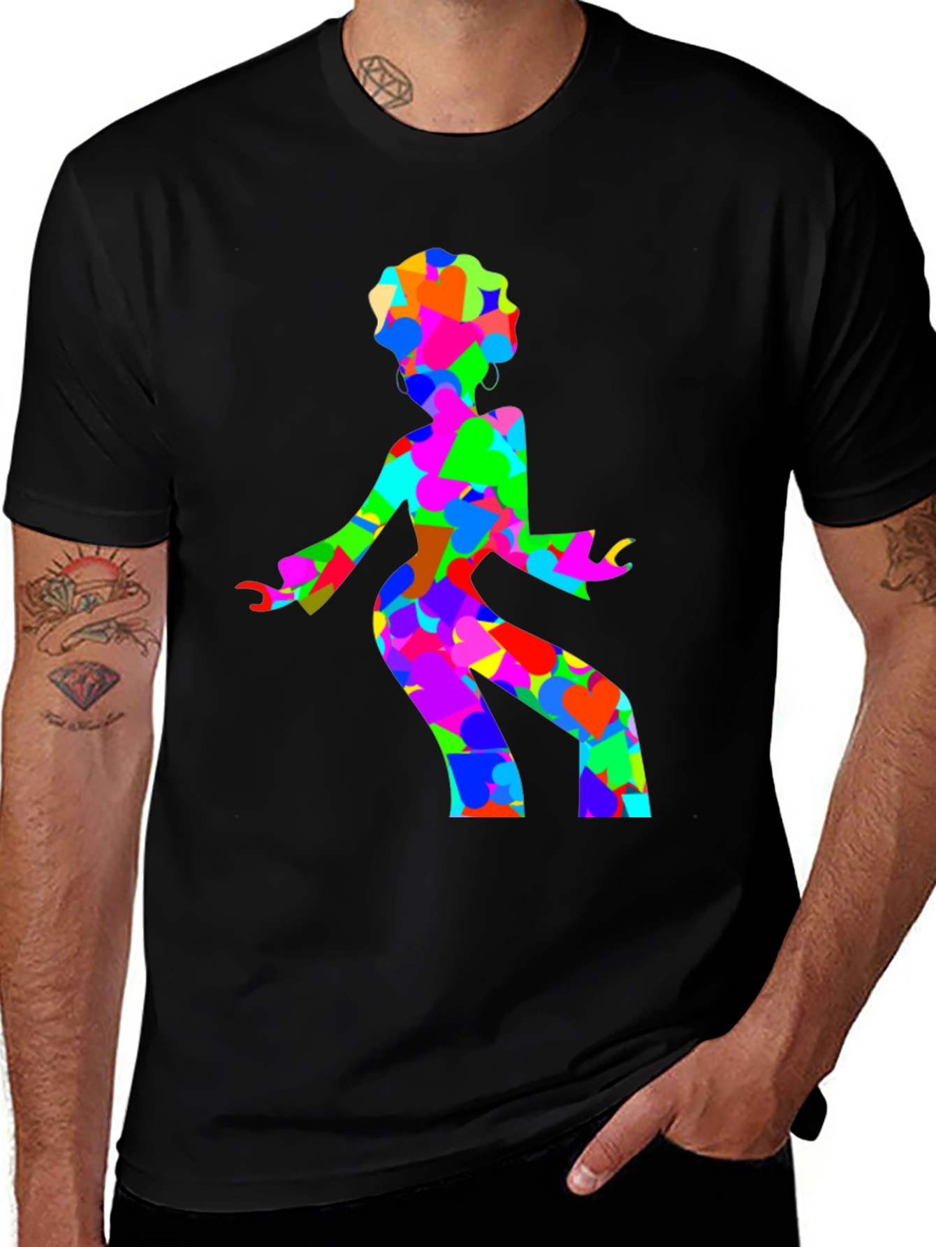 Retro Disco Dancer Black T-Shirt