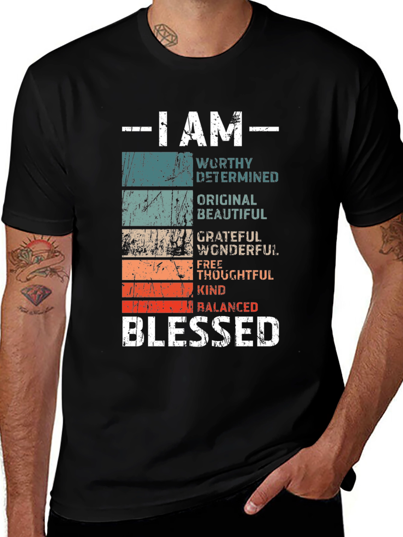 Variant 26 of I Am Blessed T-Shirt - Motivational Graphic Tee