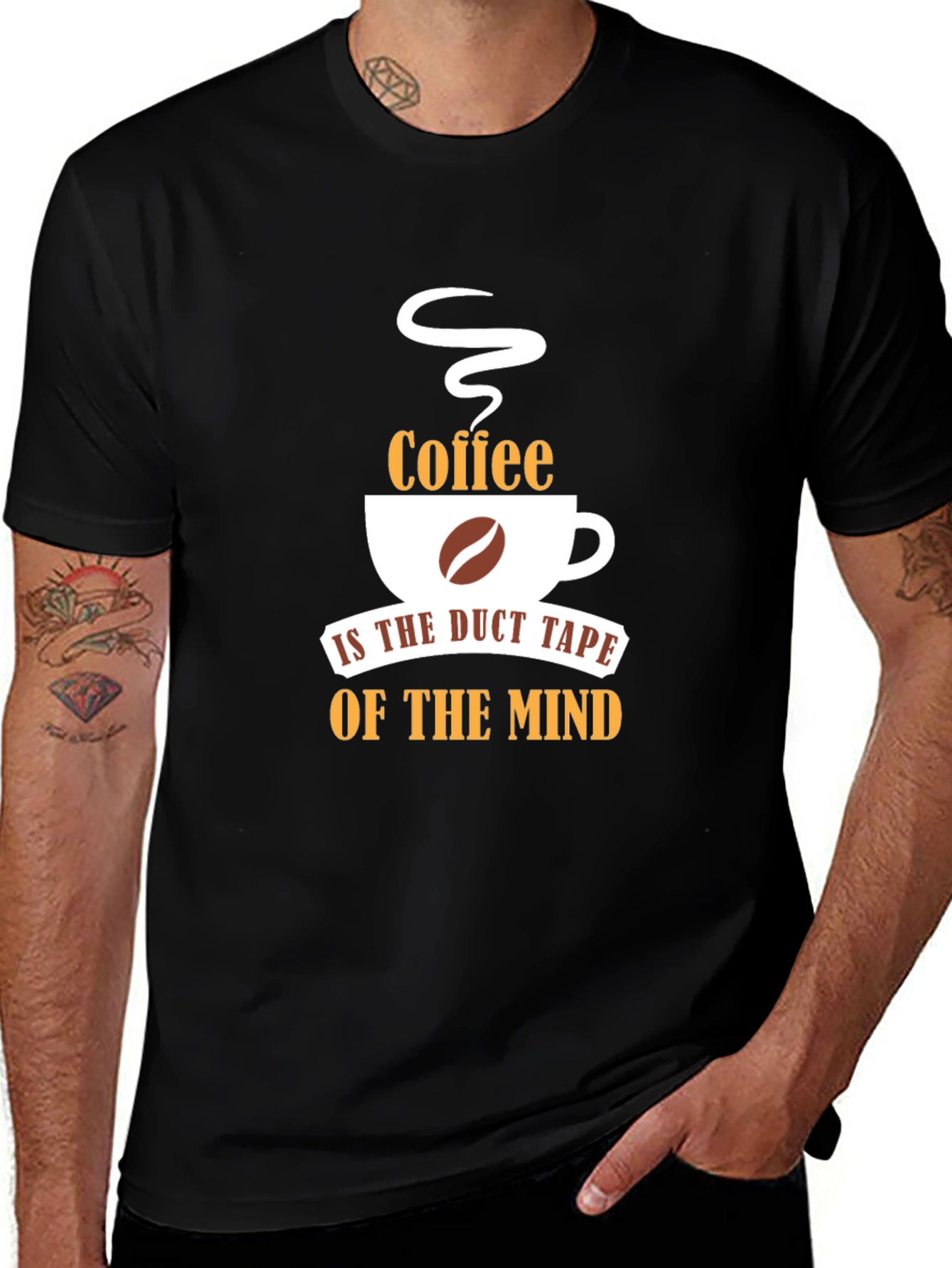Variant 4 of Coffee Duct Tape of the Mind Black Tee