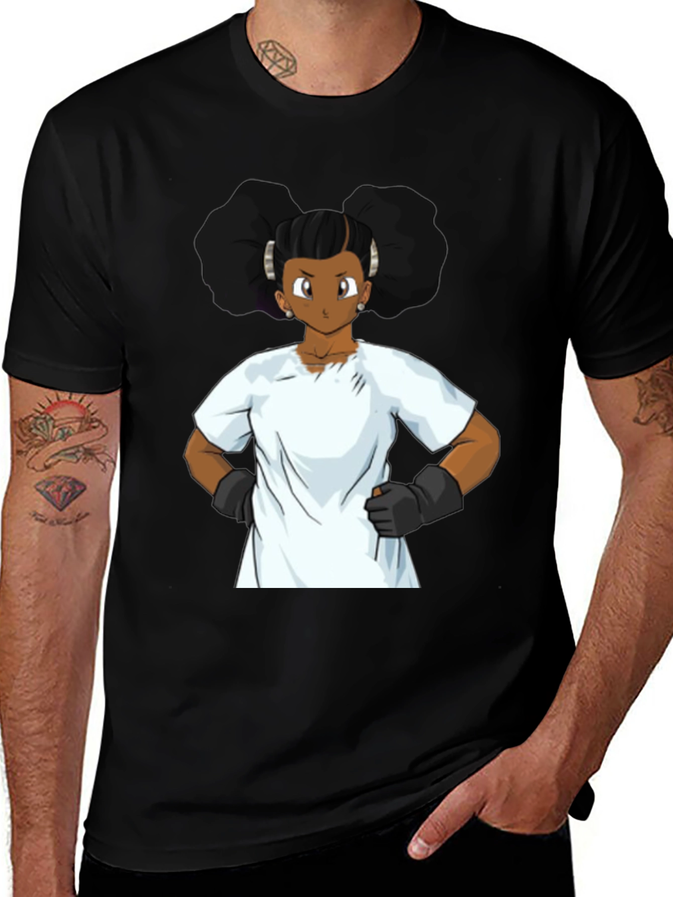 Variant 5 of Cartoon Graphic Black T-Shirt