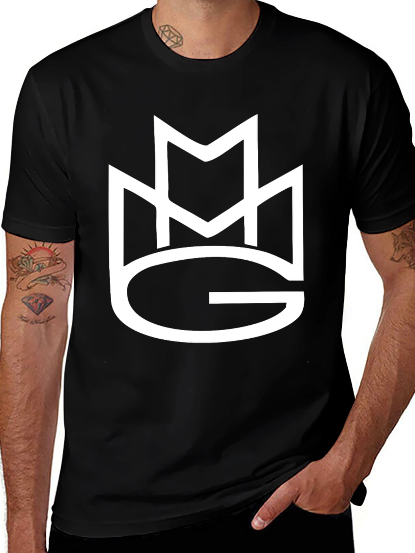 Variant 28 of MG Logo Black T-Shirt - Modern Graphic Tee