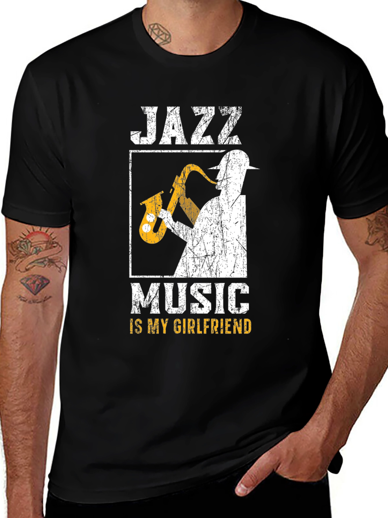 Black Jazz Music is My Girlfriend T-Shirt main image