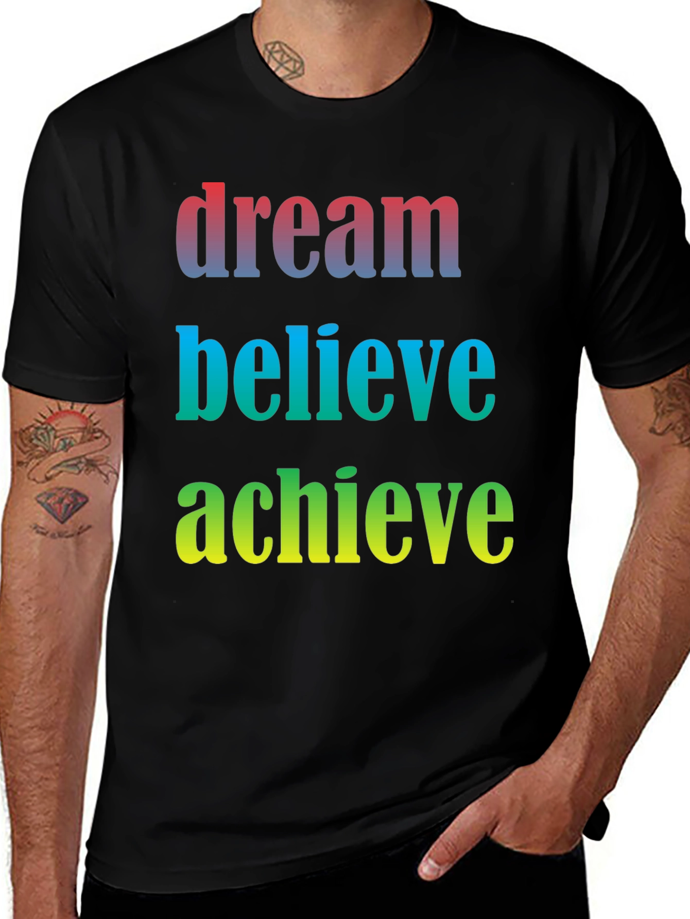 Variant 6 of Dream Believe Achieve Men's Graphic T-Shirt