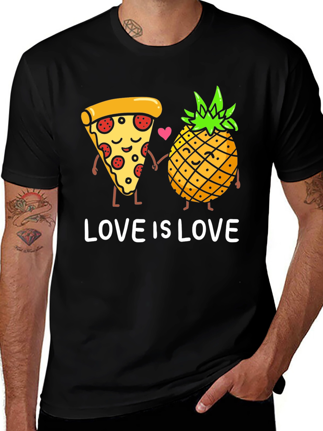 Variant 28 of Pizza & Pineapple Love is Love Graphic Tee