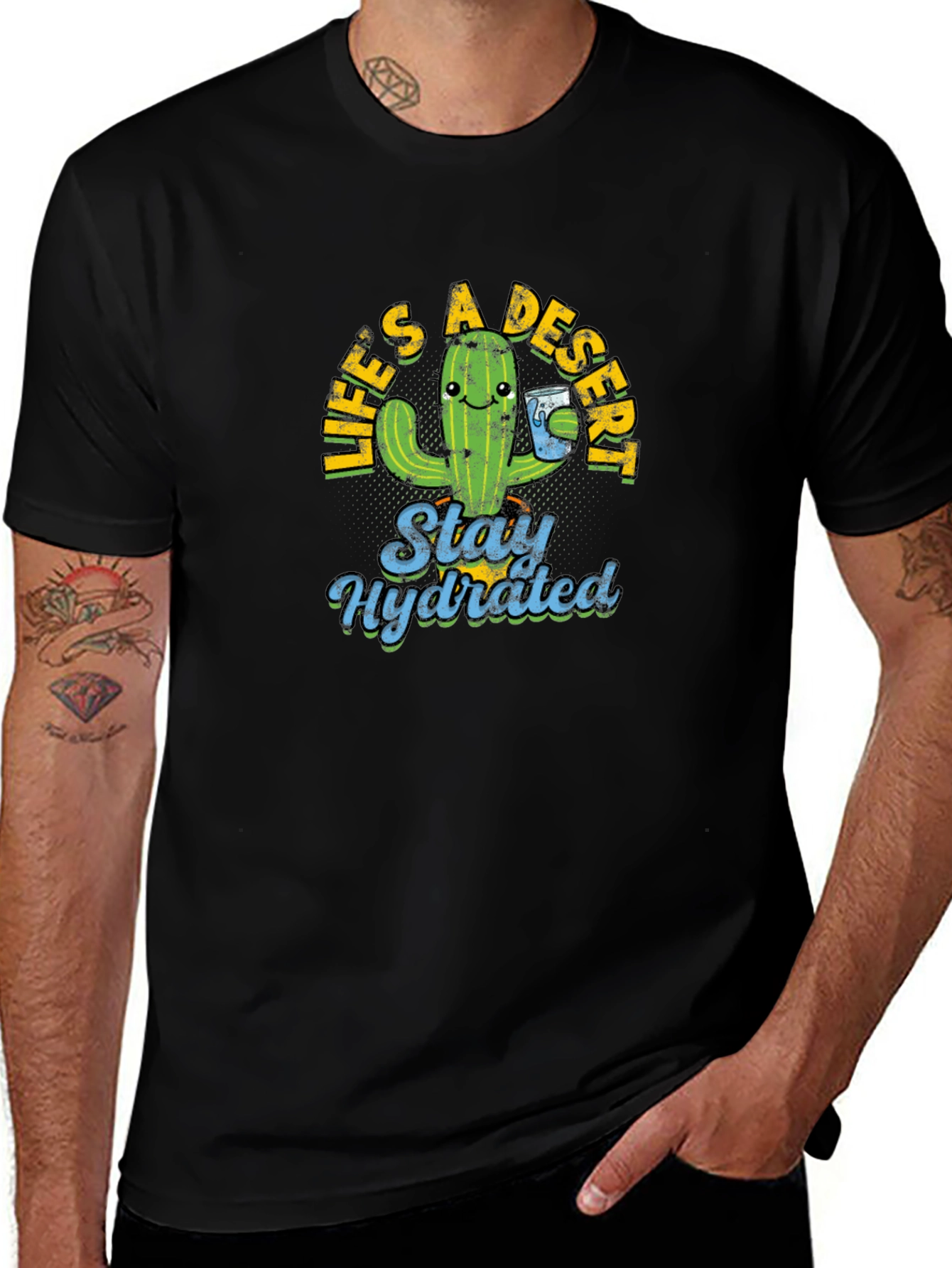 Stay Hydrated Cactus Graphic Tee - Desert Humor